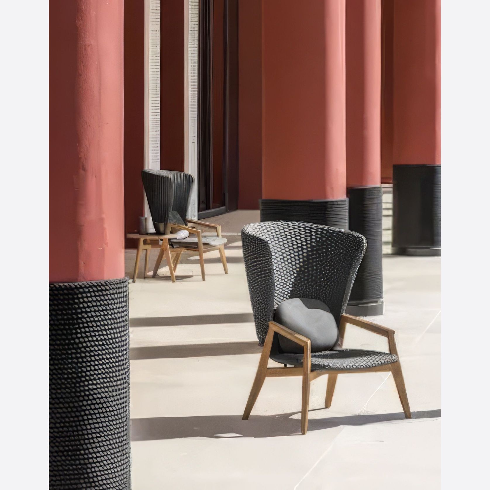 ETHIMO KNIT High-Back Lounge Armchair gallery detail image