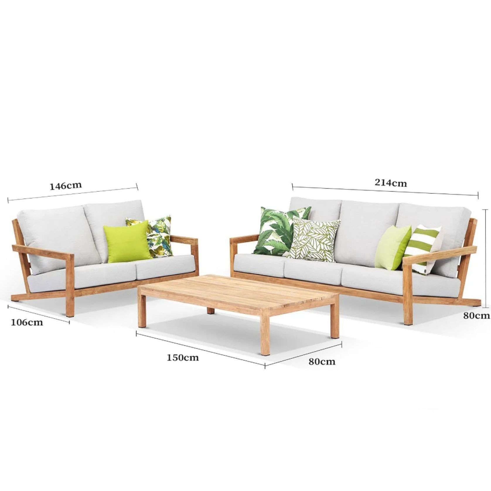 Venlo 3pc Teak Outdoor Lounge Setting gallery detail image