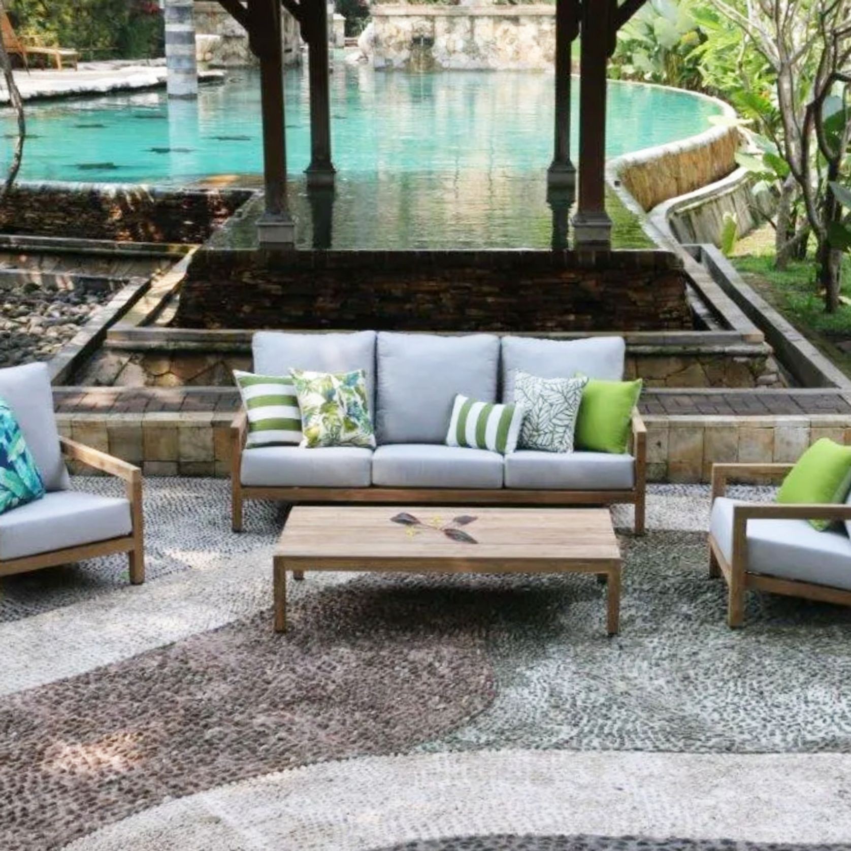 Venlo 4pc Teak Outdoor Lounge Setting gallery detail image