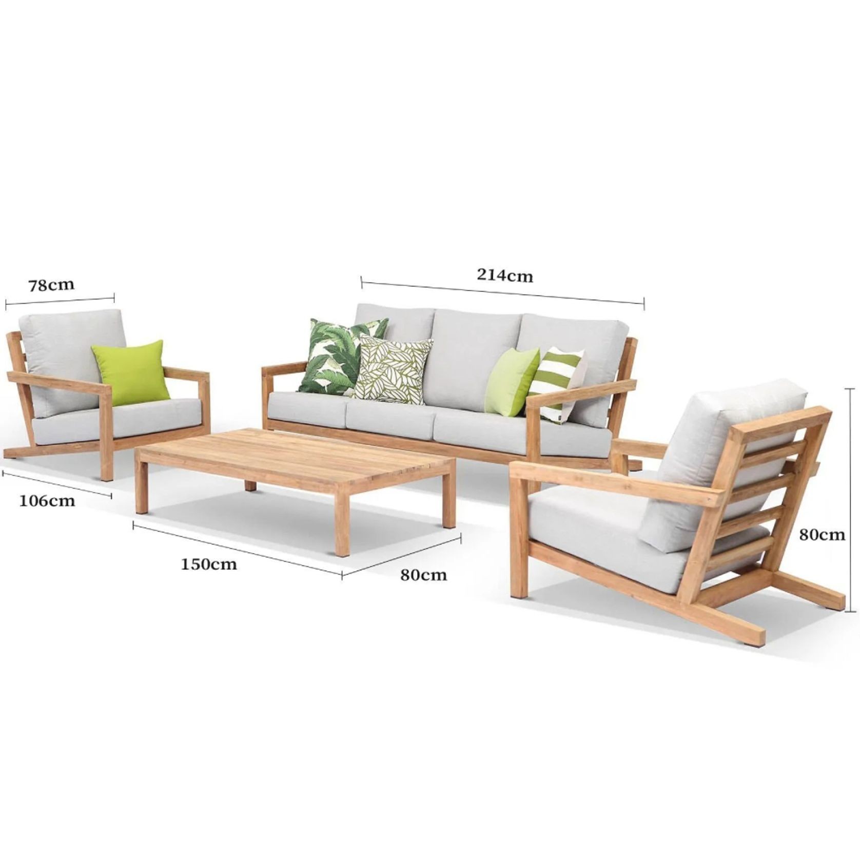 Venlo 4pc Teak Outdoor Lounge Setting gallery detail image