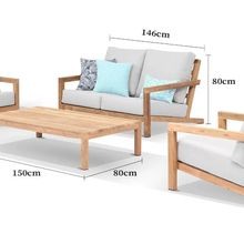 Venlo 4pc Teak Outdoor Lounge Setting gallery detail image