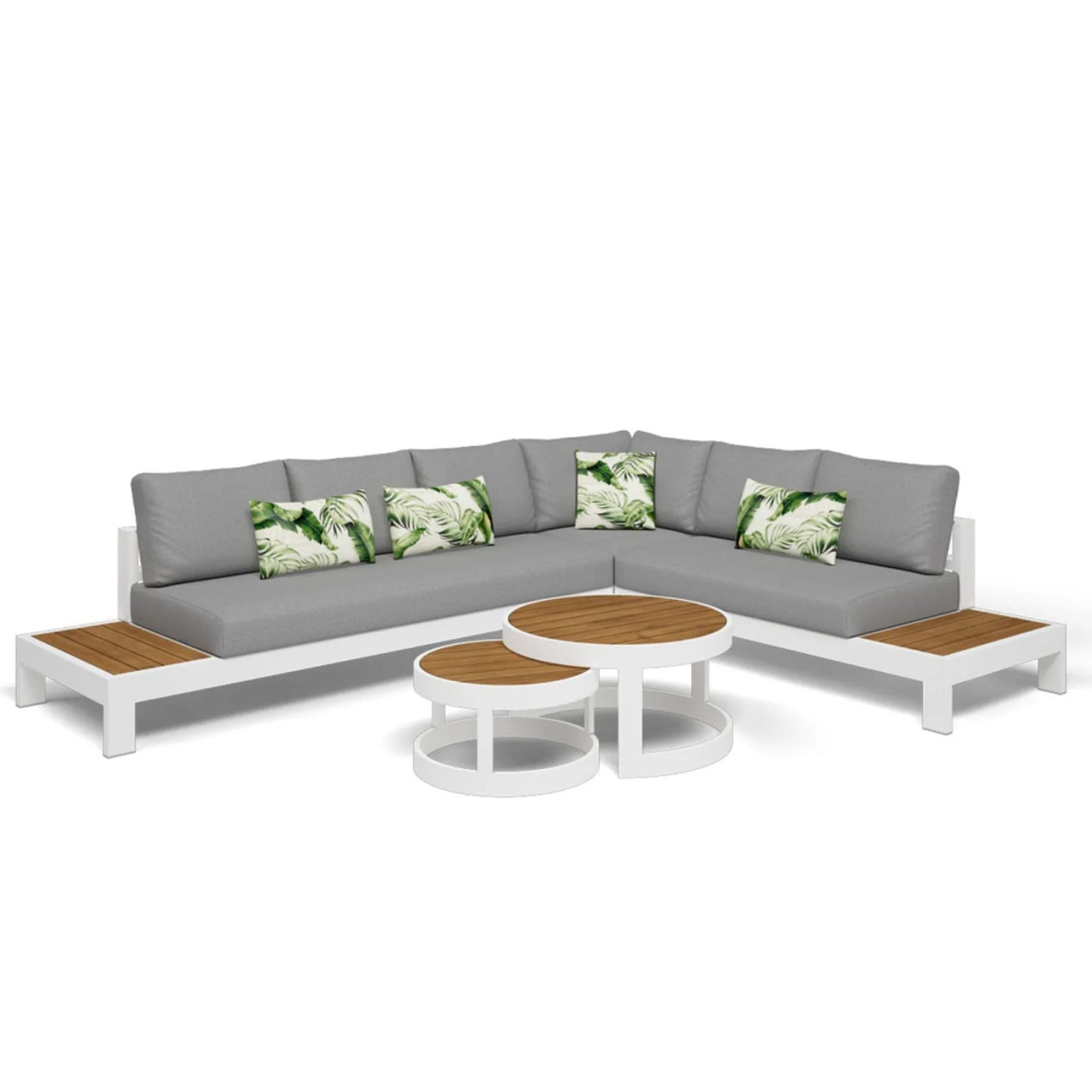 Aspen 6 Seater Outdoor Teak Platform Lounge Setting gallery detail image