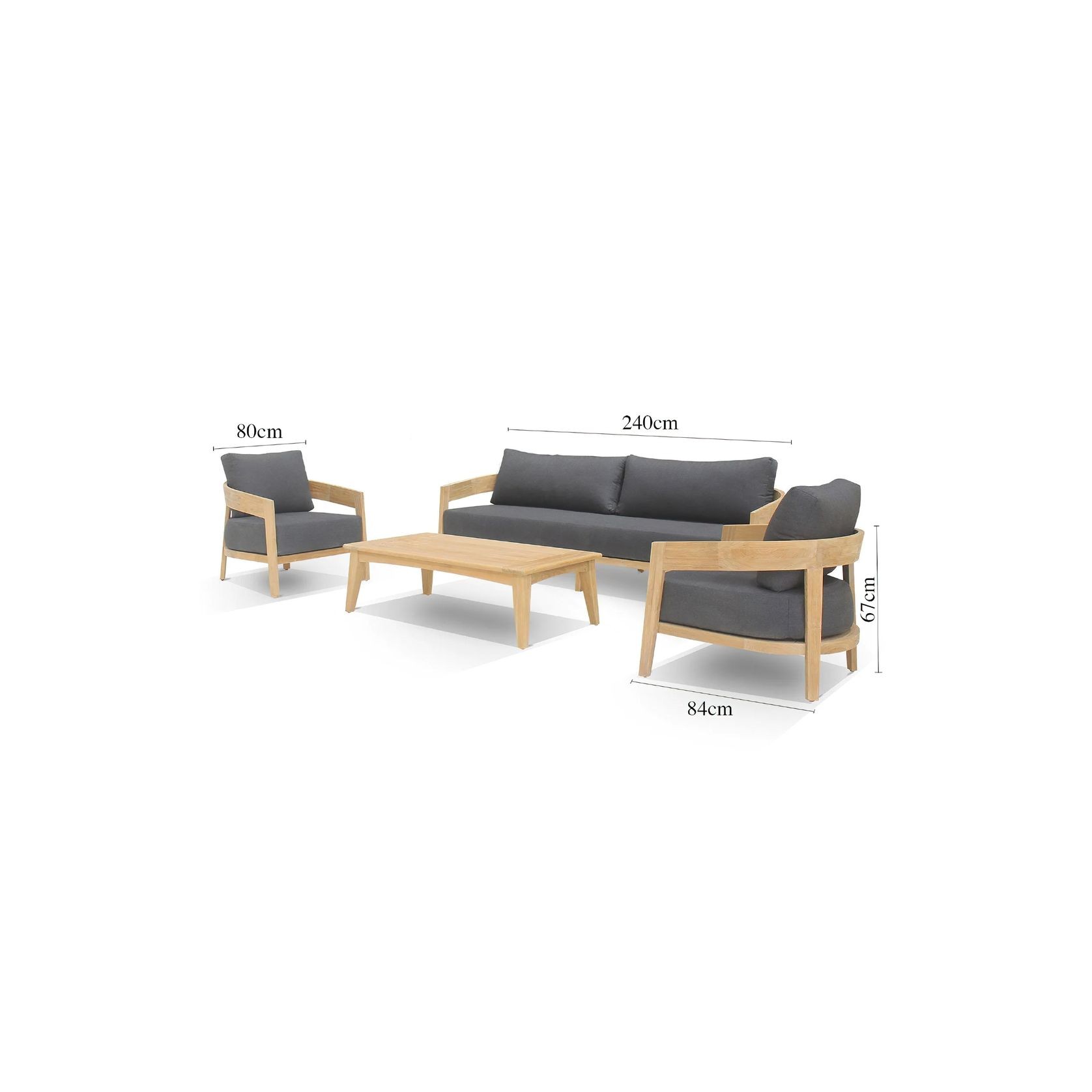 Ubud 4pc Teak Outdoor Lounge Setting gallery detail image
