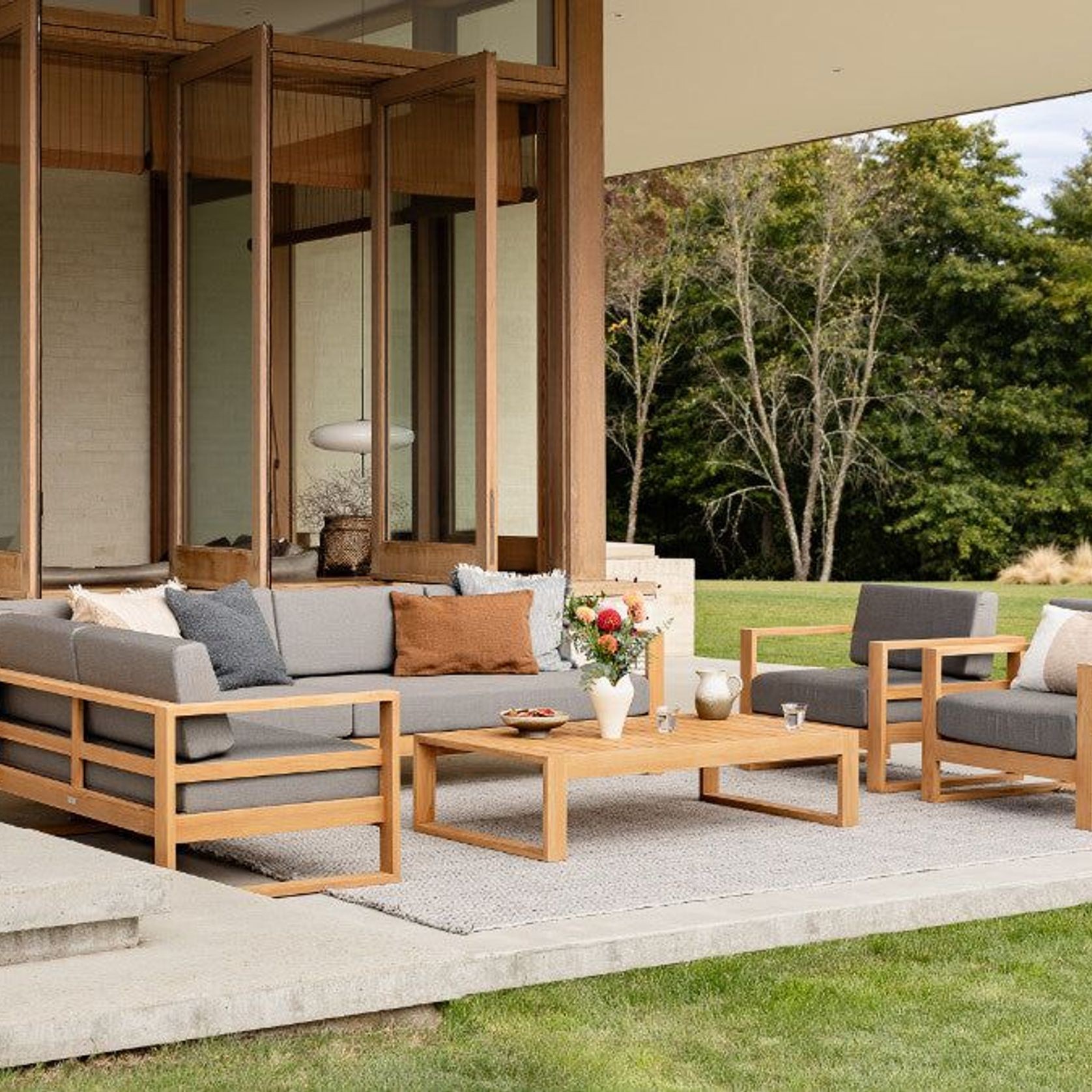 Tasman Teak Double Right Arm Section gallery detail image