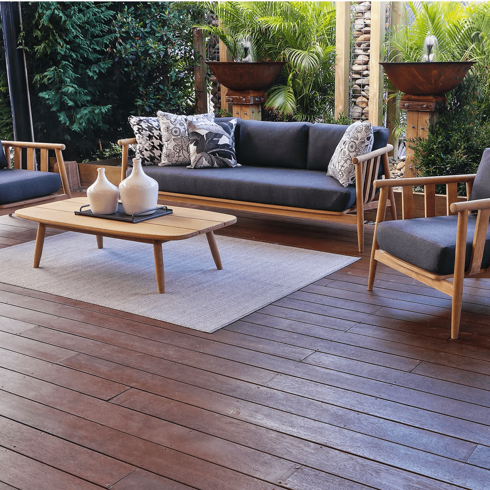 Float 4pc Teak Outdoor Lounge Setting gallery detail image