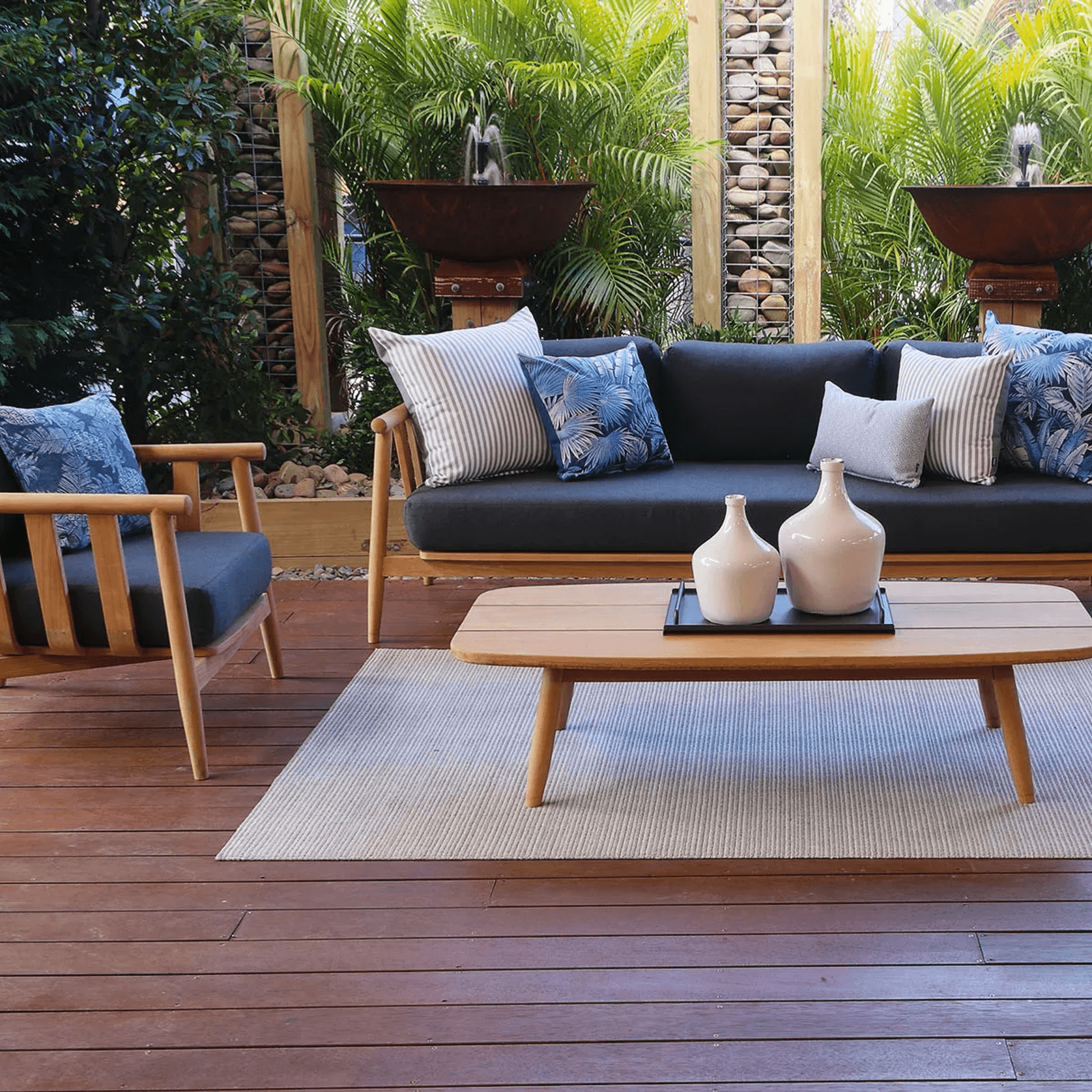 Float 4pc Teak Outdoor Lounge Setting gallery detail image