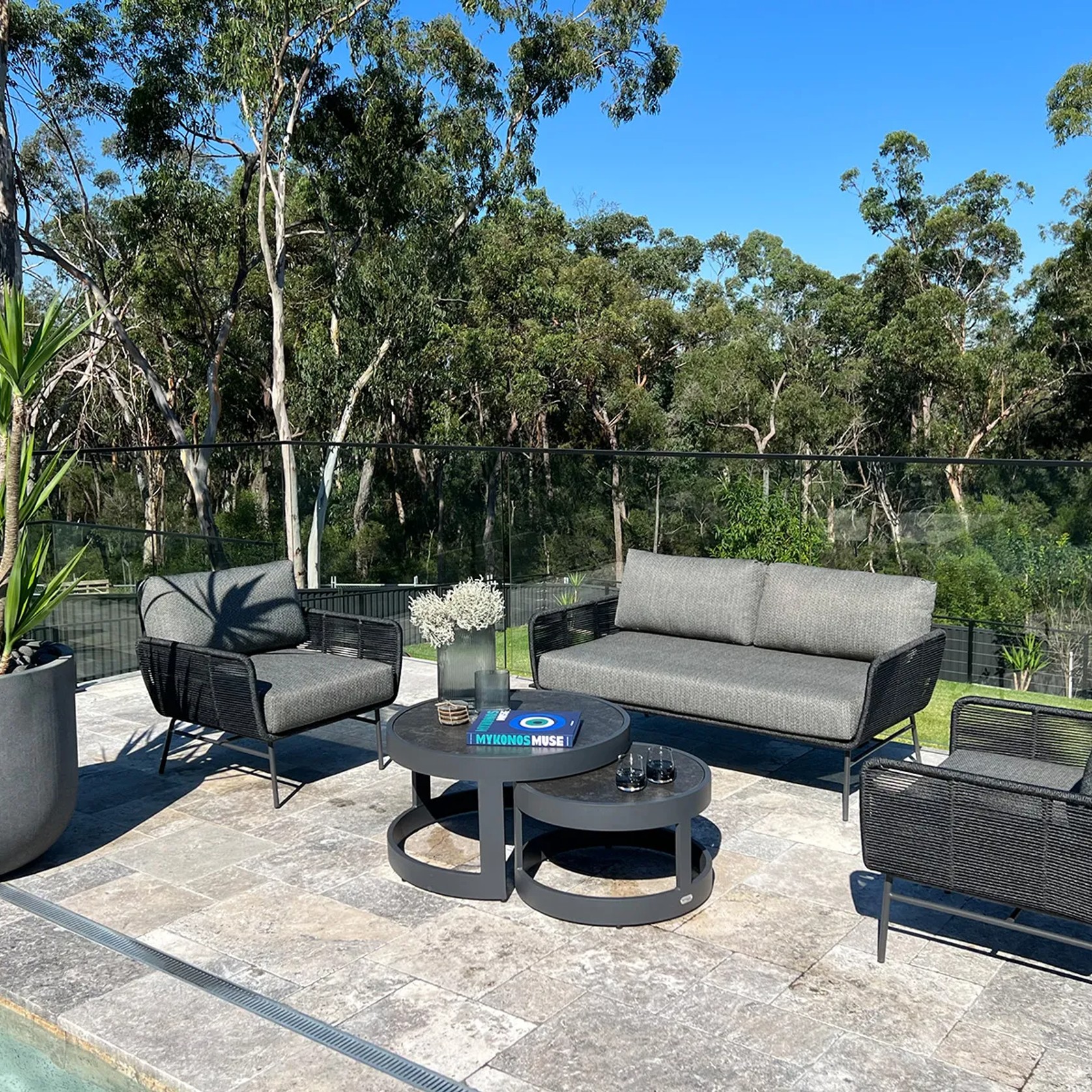 Brielle 4pc Rope Outdoor Lounge Setting gallery detail image