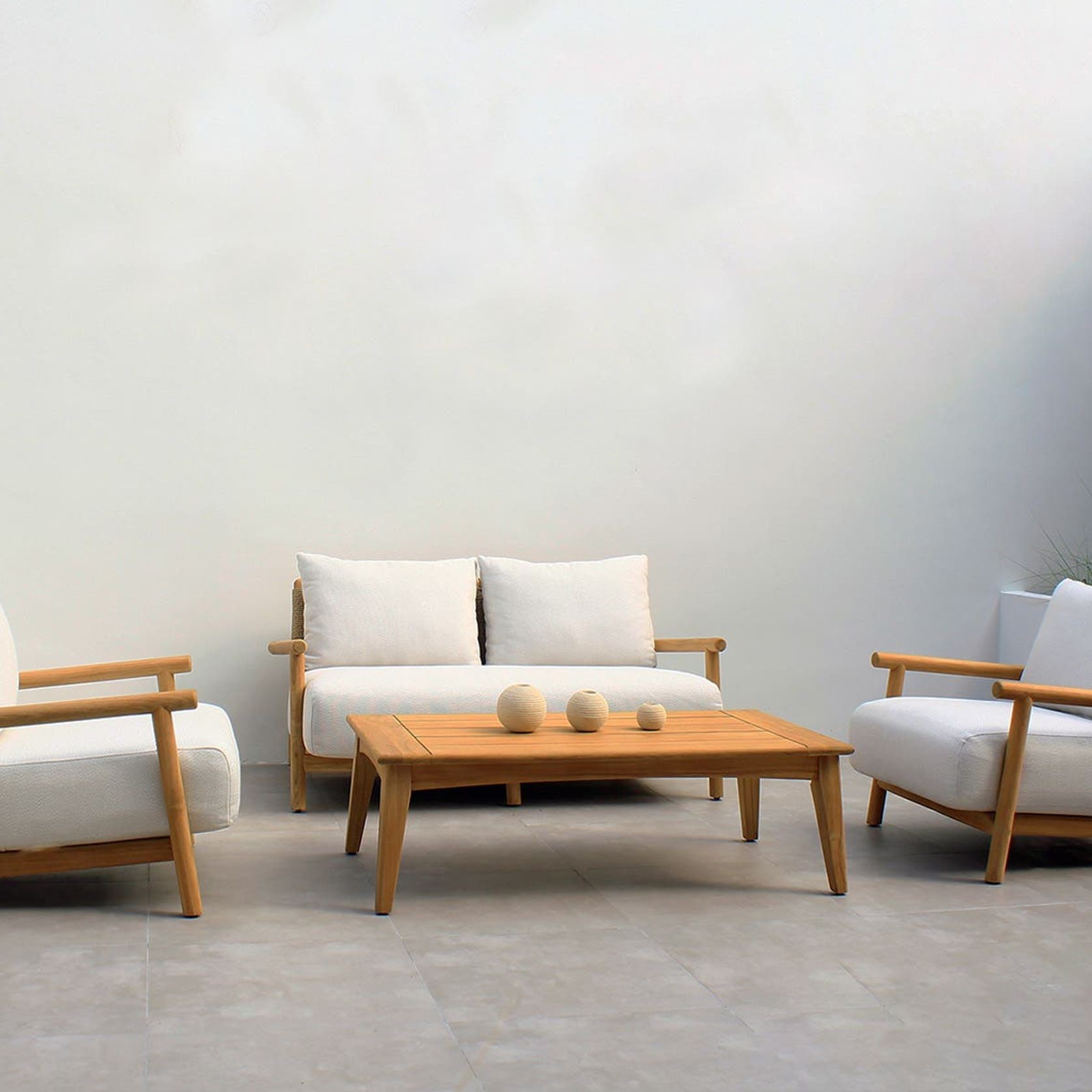 Corsica 4pc Teak Outdoor Lounge Setting gallery detail image