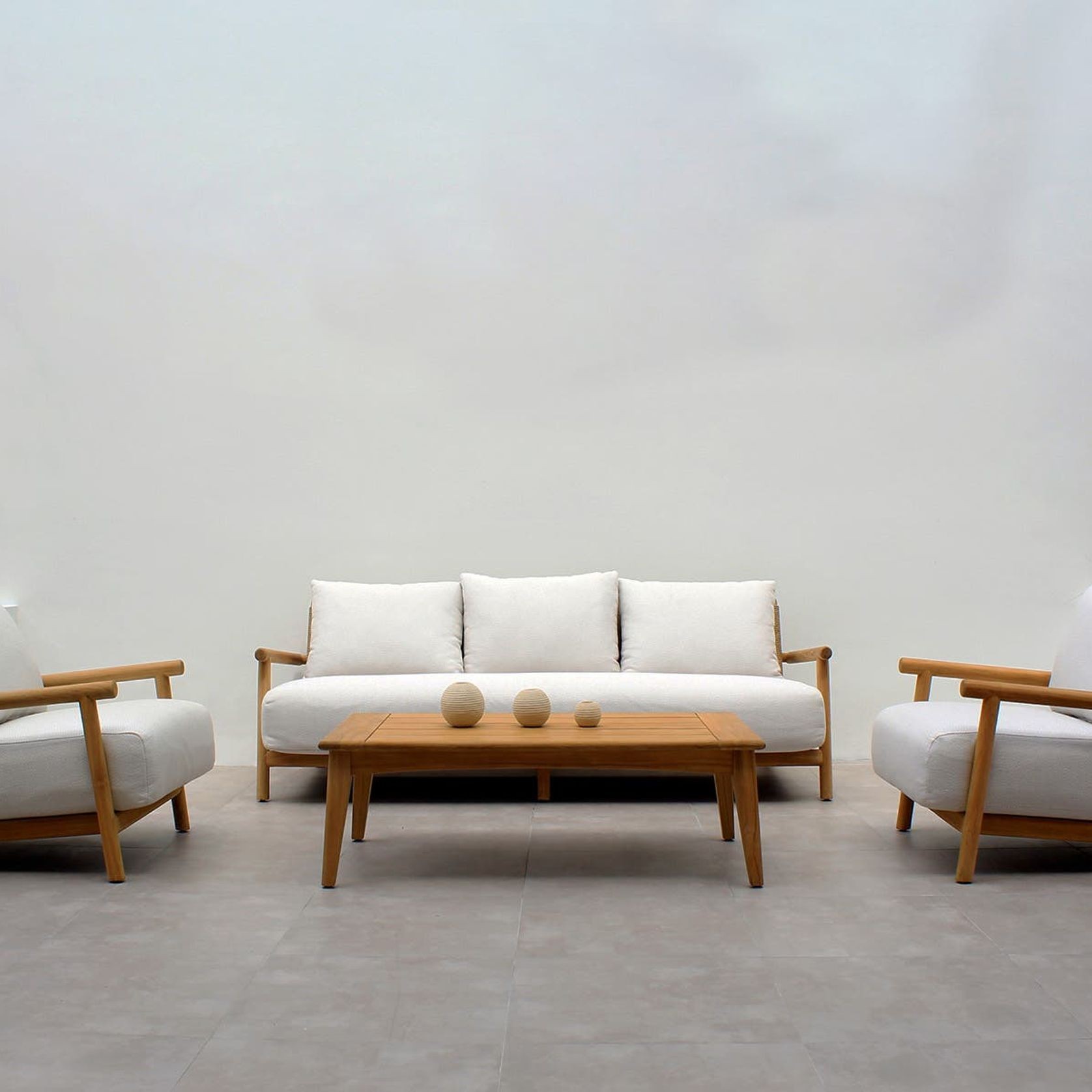 Corsica 4pc Teak Outdoor Lounge Setting gallery detail image