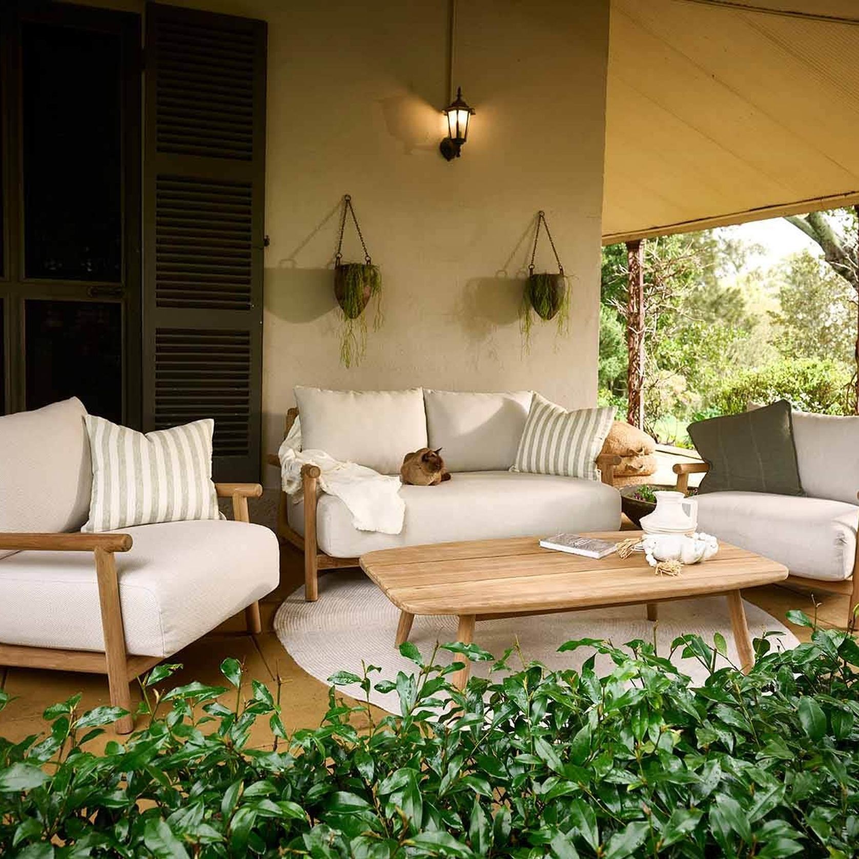 Corsica 4pc Teak Outdoor Lounge Setting gallery detail image