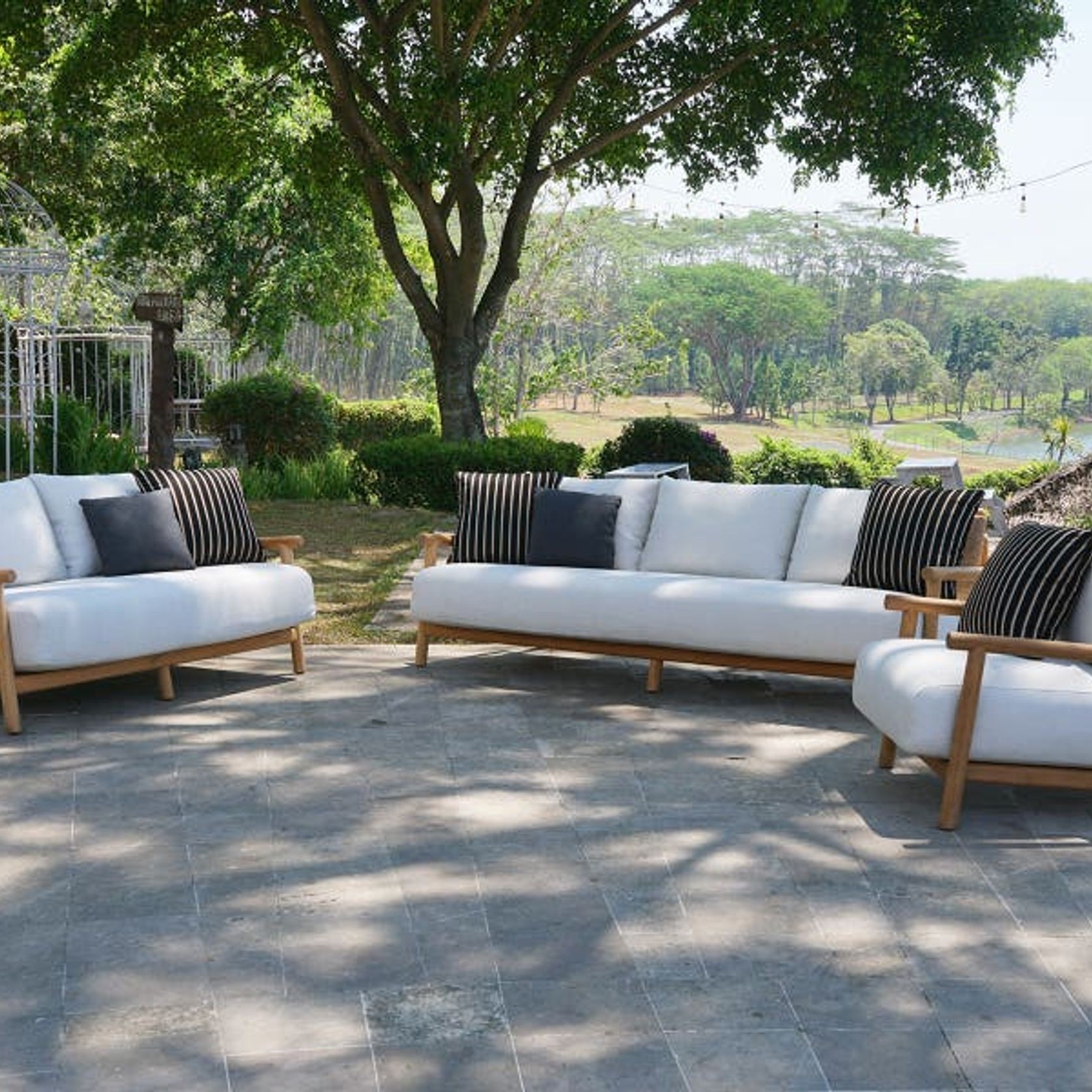 Corsica 3pc Teak Outdoor Lounge Setting gallery detail image