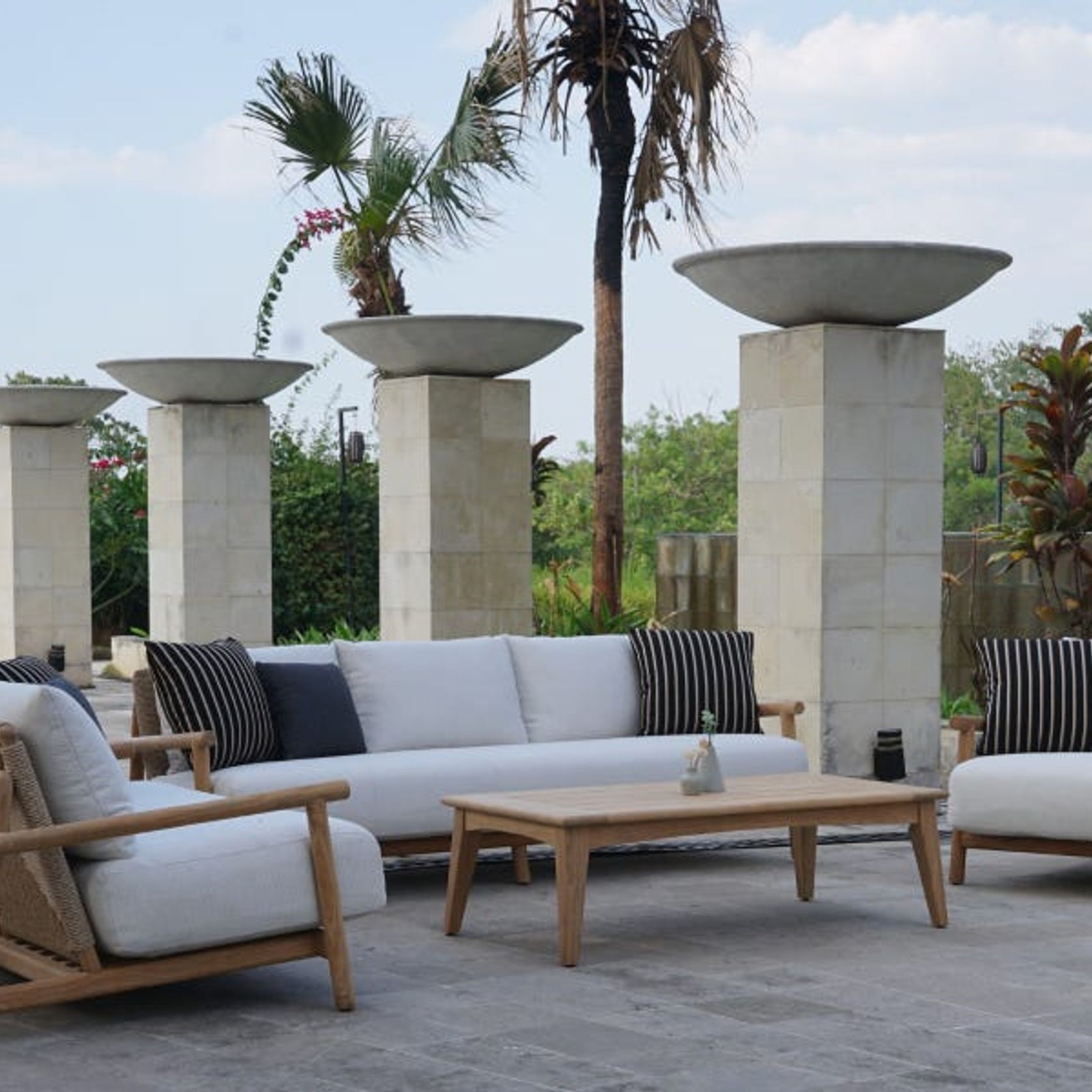 Corsica 4pc Teak Outdoor Lounge Setting gallery detail image