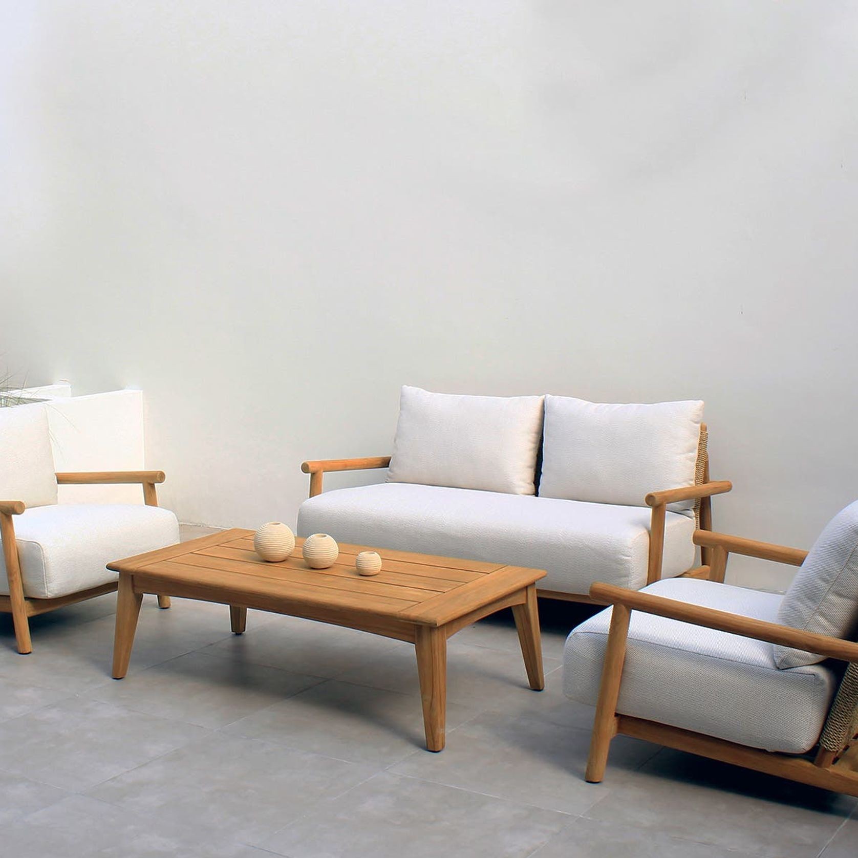 Corsica 4pc Teak Outdoor Lounge Setting gallery detail image