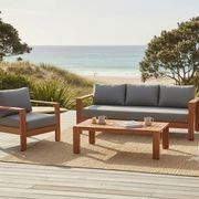 Delta 4pc Teak Lounge Set - Charcoal Sunbrella gallery detail image