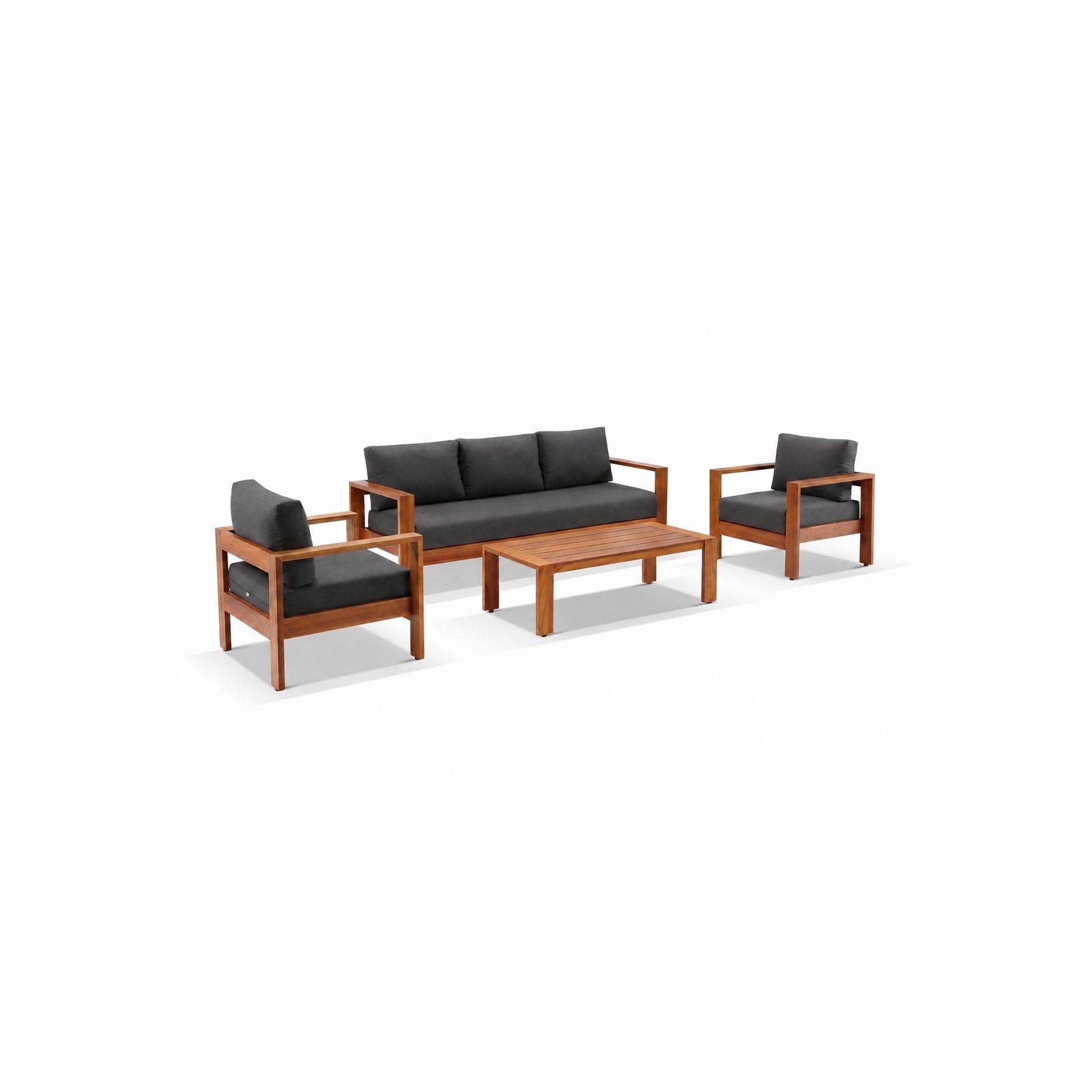 Delta 4pc Teak Lounge Set - Sooty Sunbrella gallery detail image