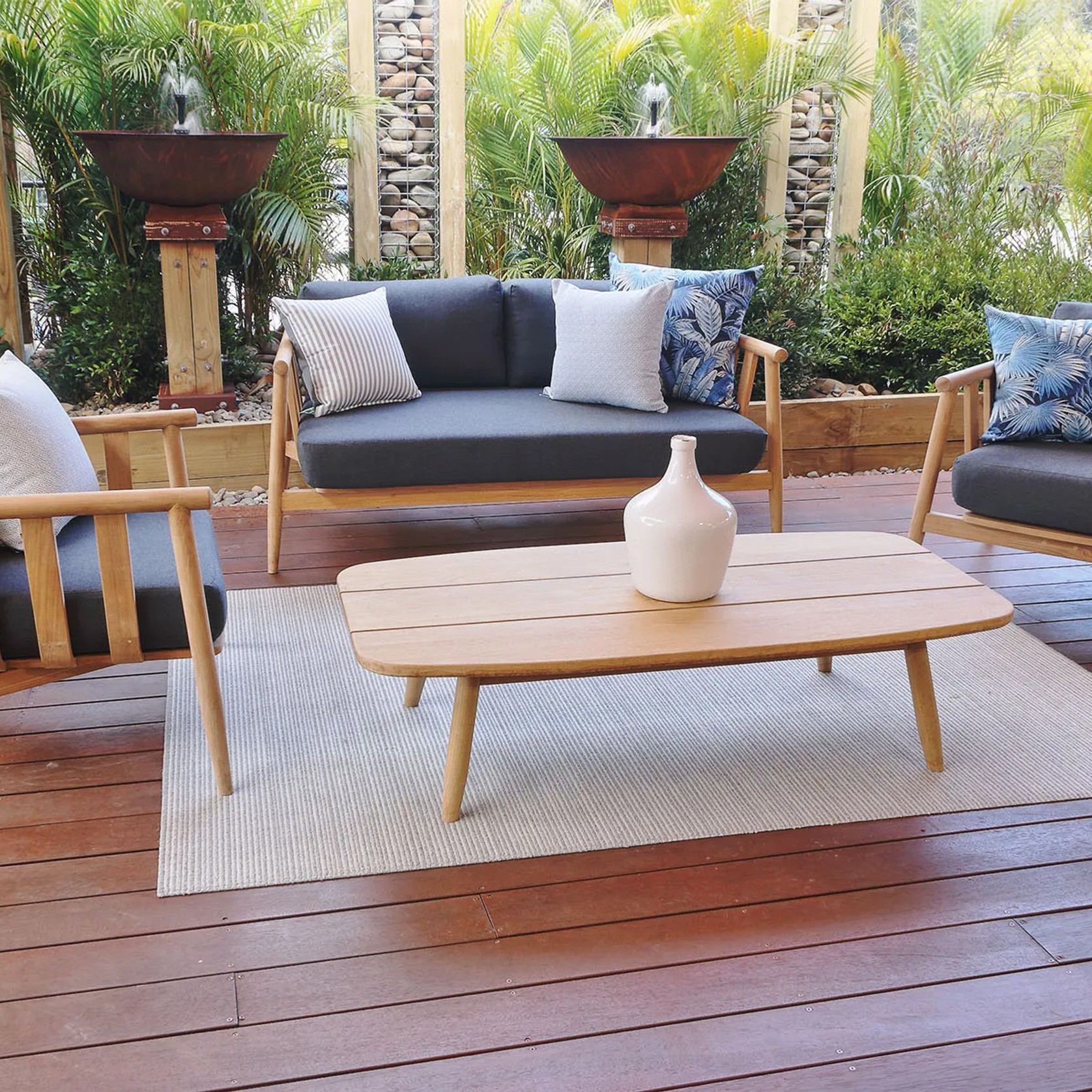 Float 4pc Teak Outdoor Lounge Setting gallery detail image