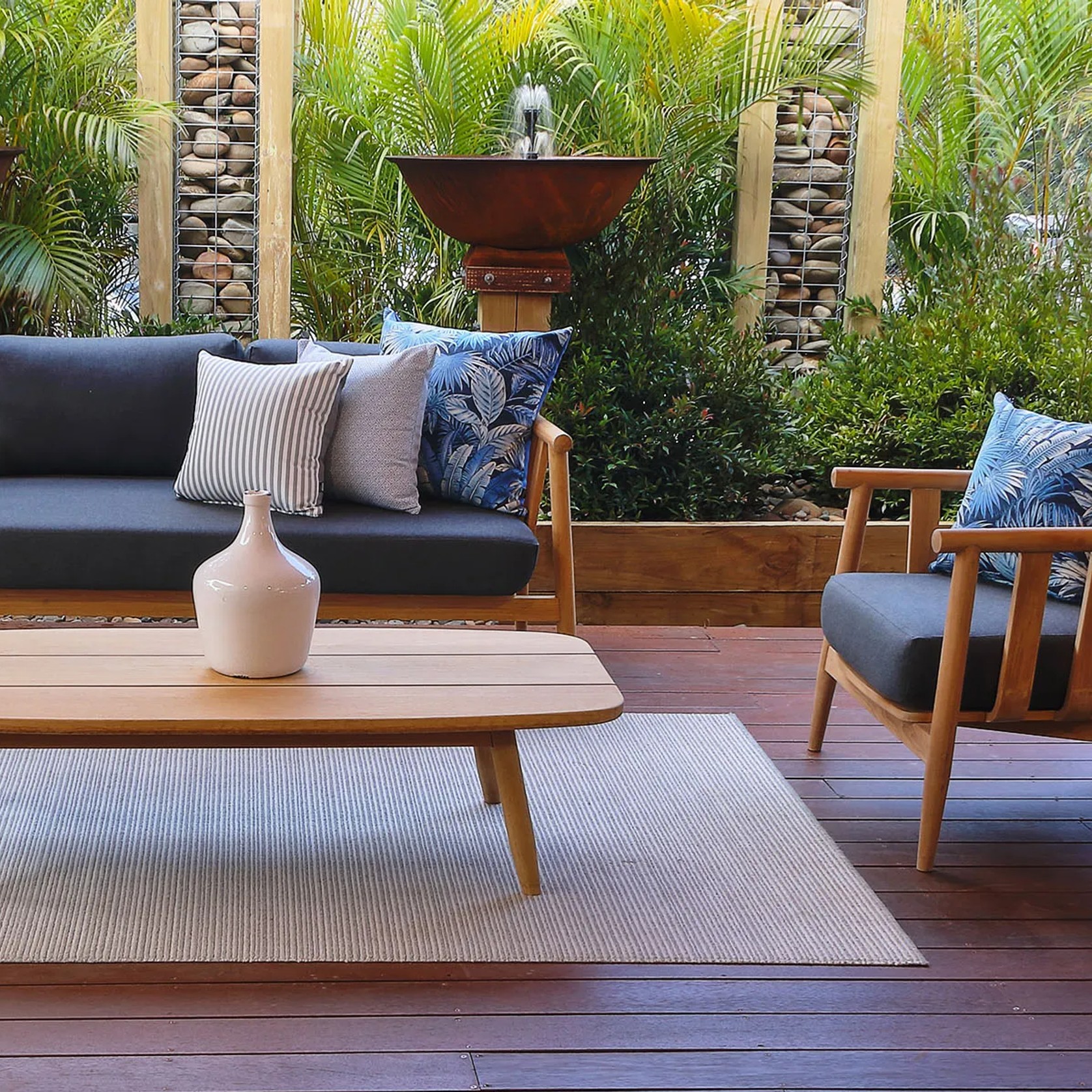 Float 4pc Teak Outdoor Lounge Setting gallery detail image