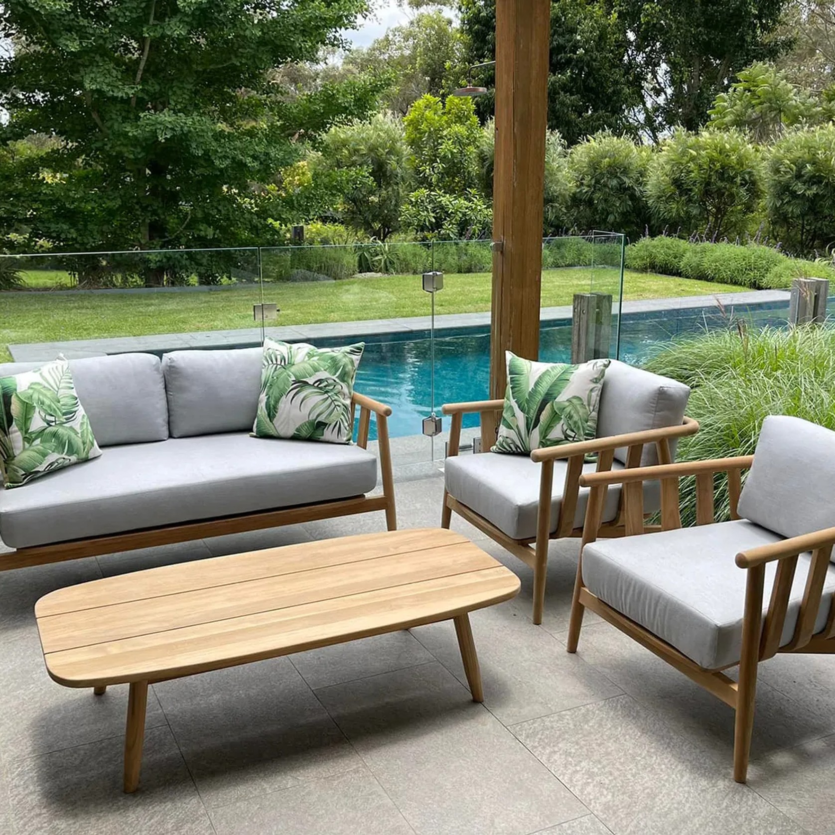 Float 4pc Teak Outdoor Lounge Setting gallery detail image