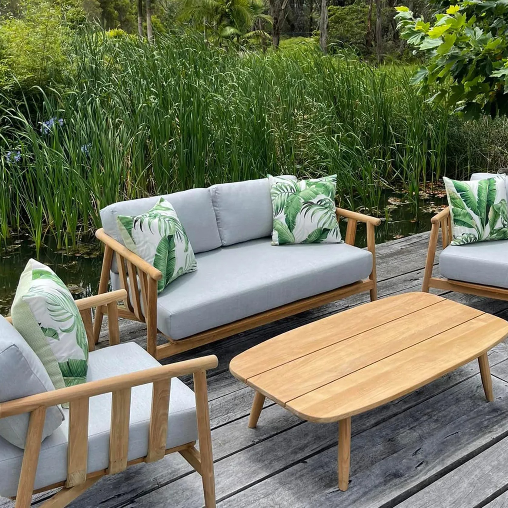 Float 4pc Teak Outdoor Lounge Setting gallery detail image