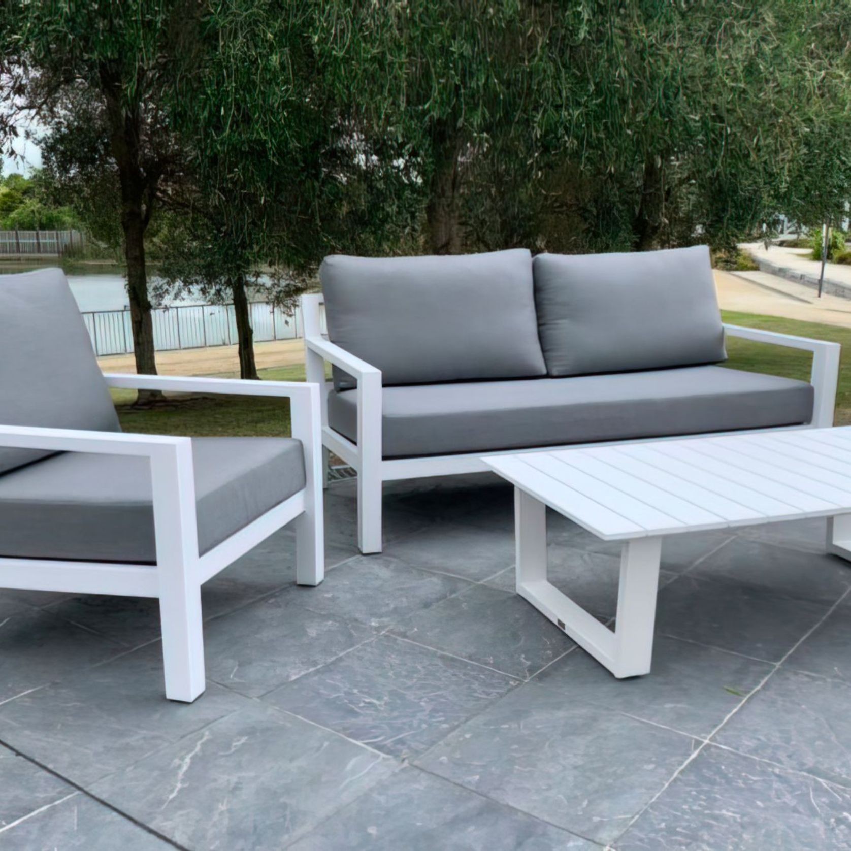 Gemini Outdoor Lounge Set White ArchiPro NZ