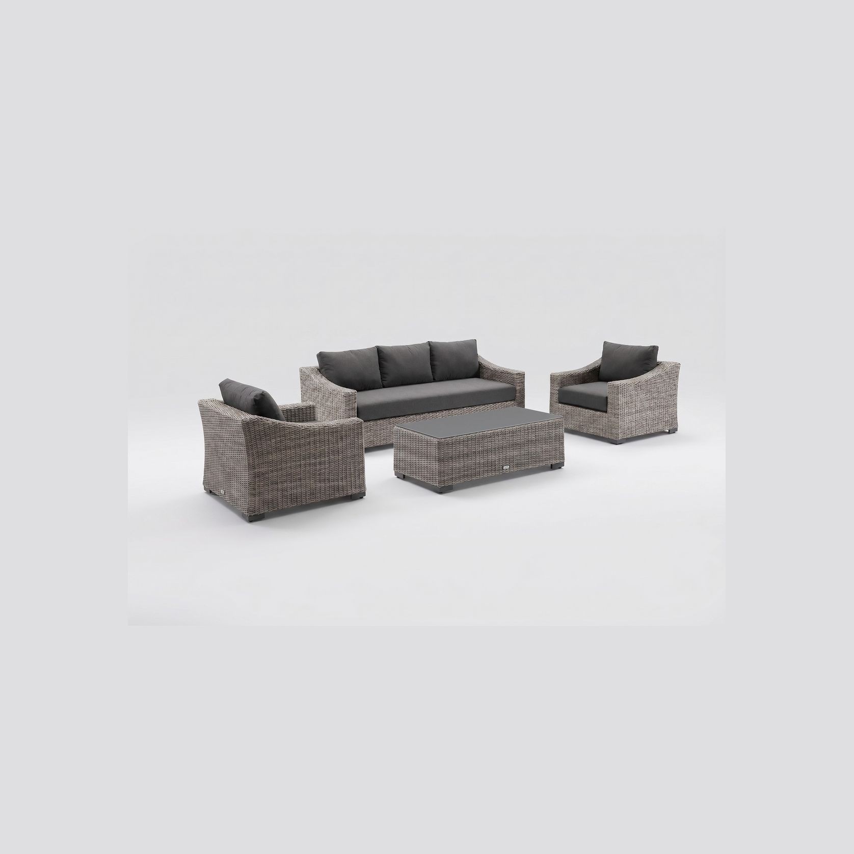 Hahei 3-Seater Lounge Set - Canvas Coal gallery detail image