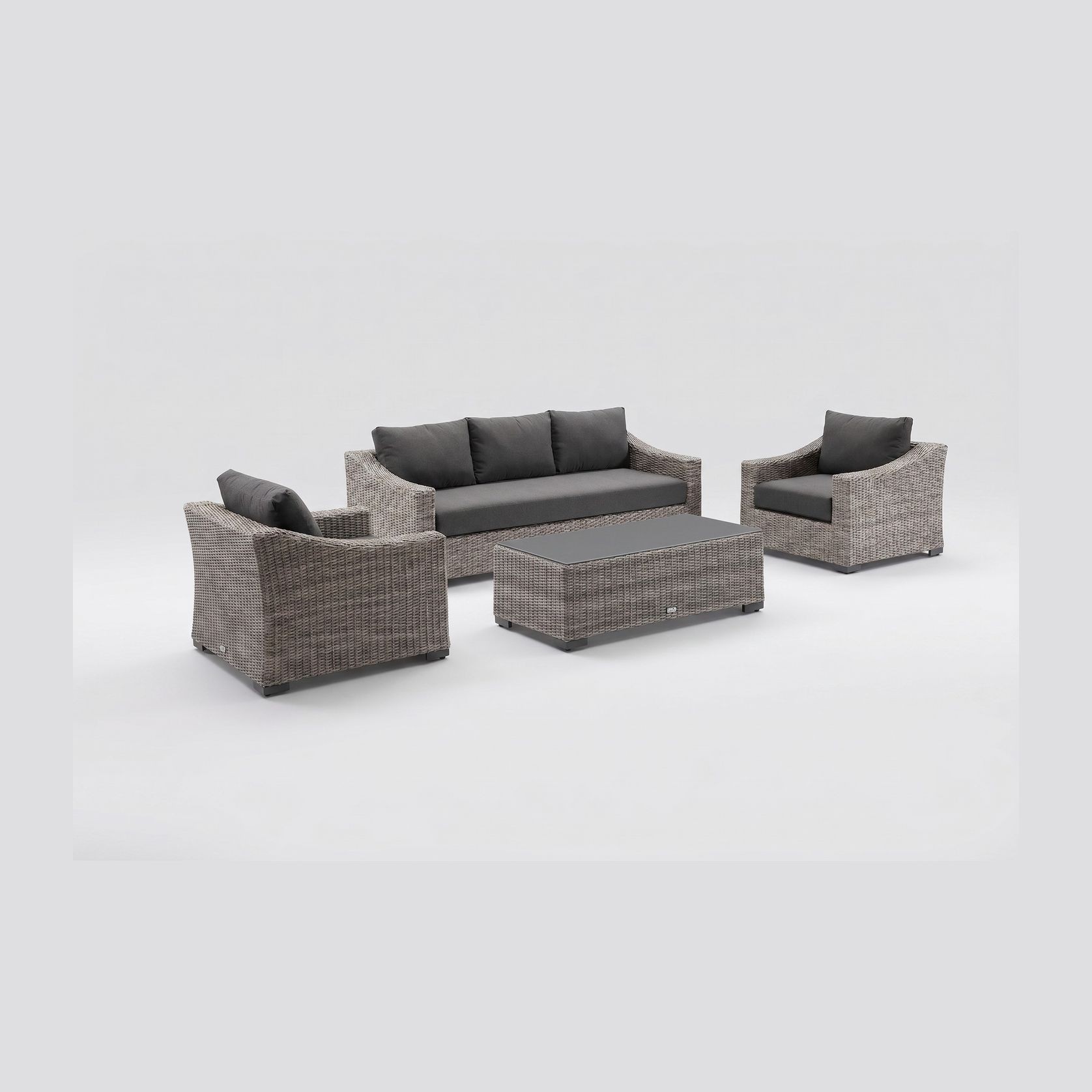 Hahei 3-Seater Lounge Set - Canvas Coal gallery detail image