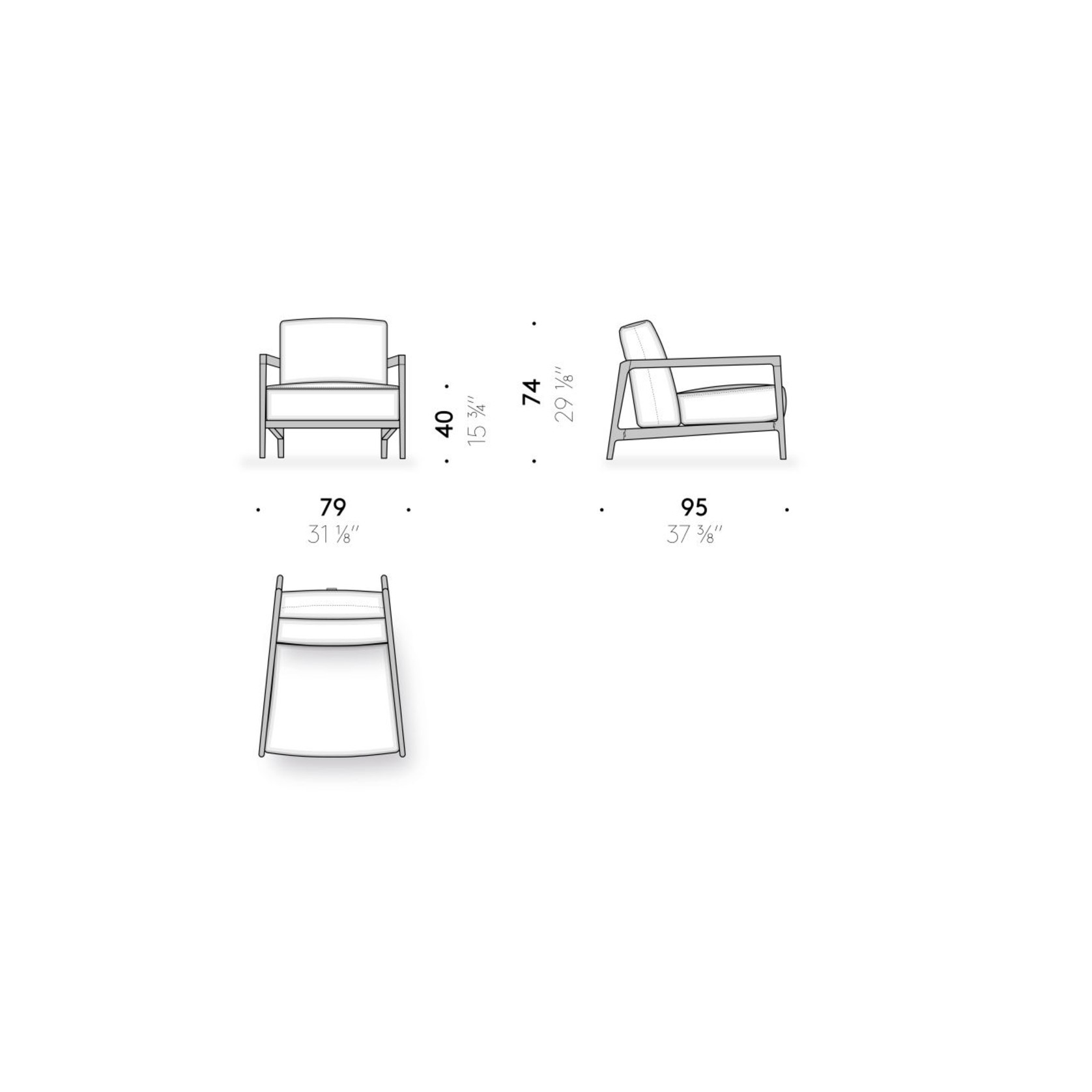 Everyday Life Narrow Armchair Outdoor by DePadova gallery detail image