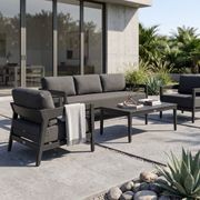 Omaha 3-Seater Lounge Set - Charcoal gallery detail image