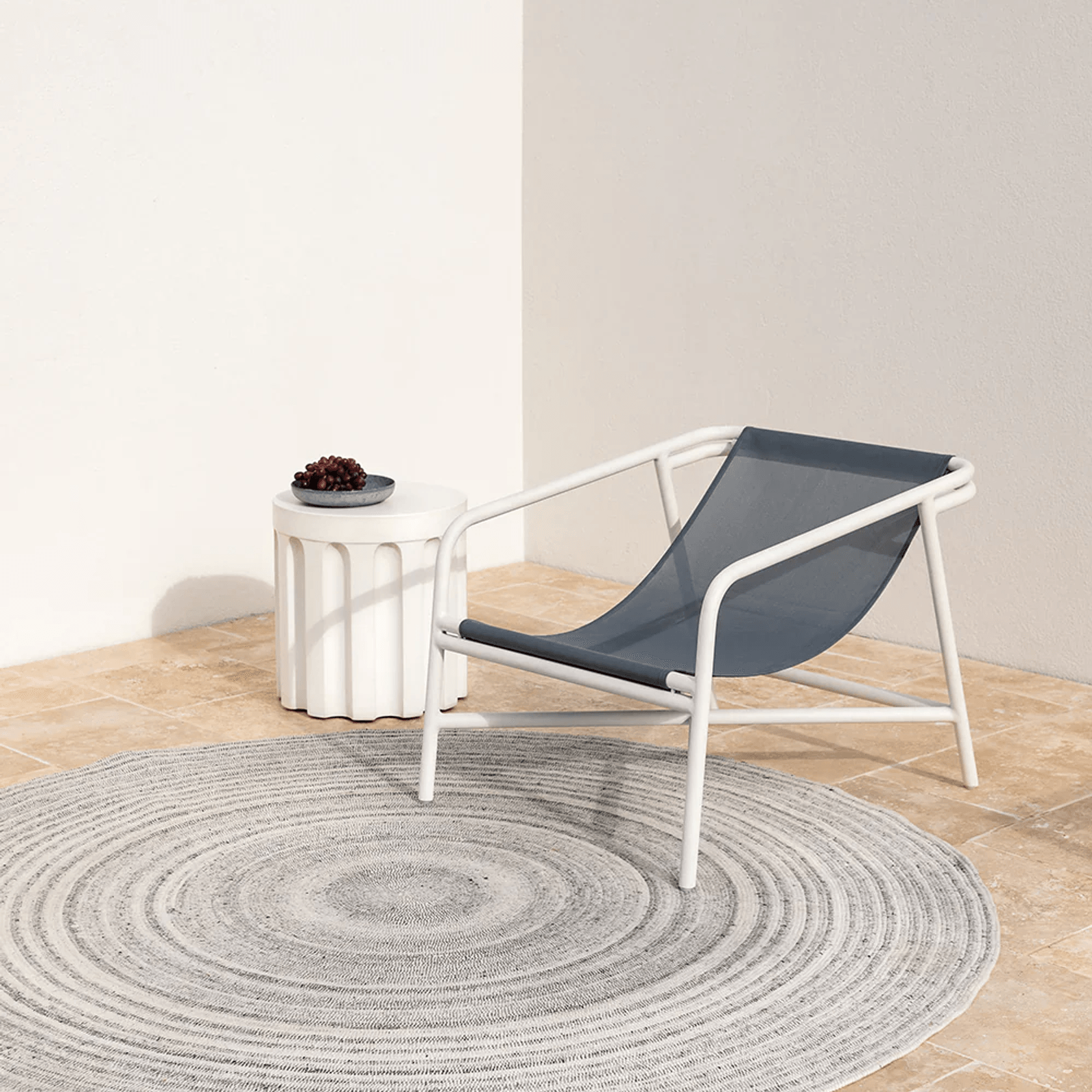 Baya Palm Cove Round Rug - Pumice | Indoor or Outdoor gallery detail image