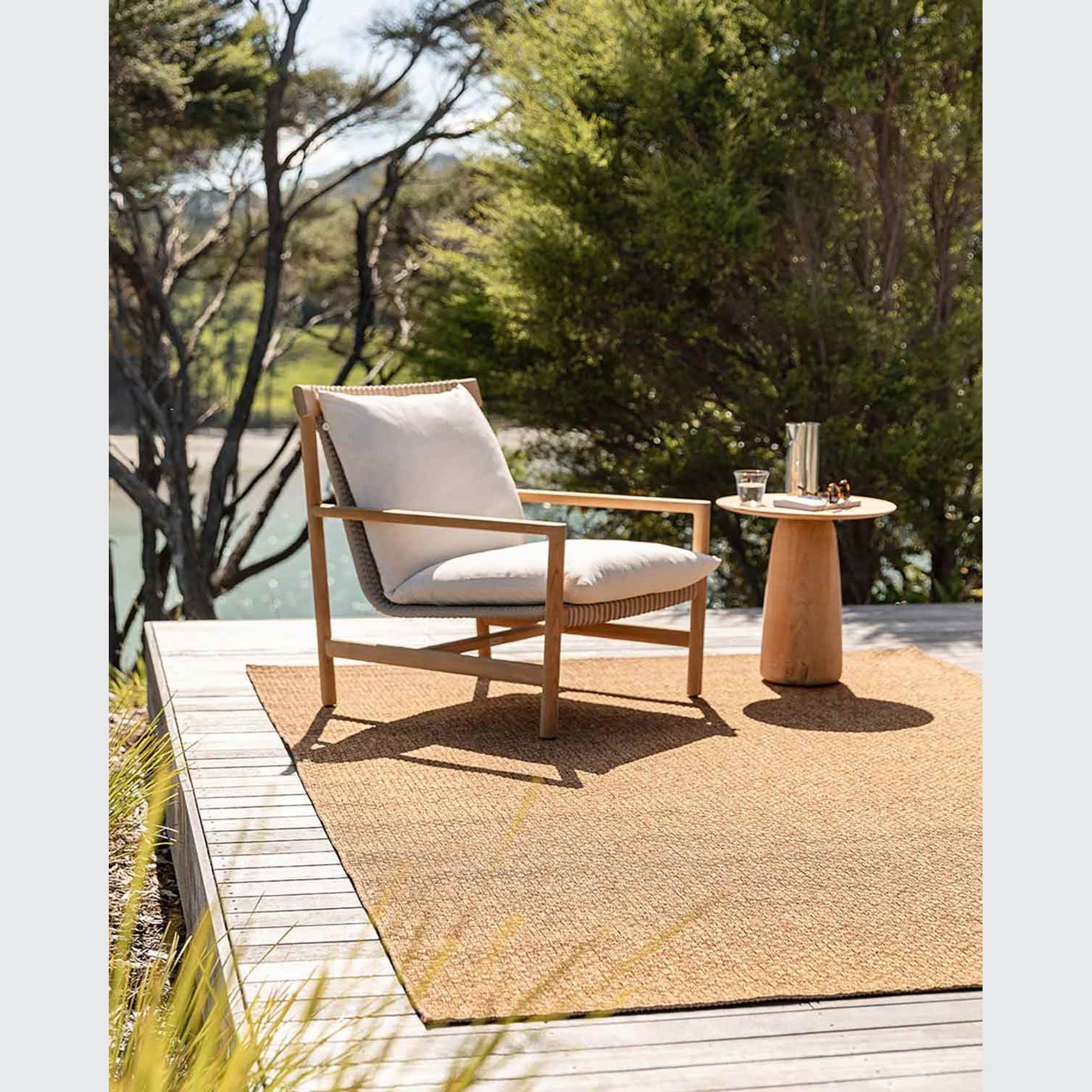 Baya Flax Outdoor Rug - Teak gallery detail image