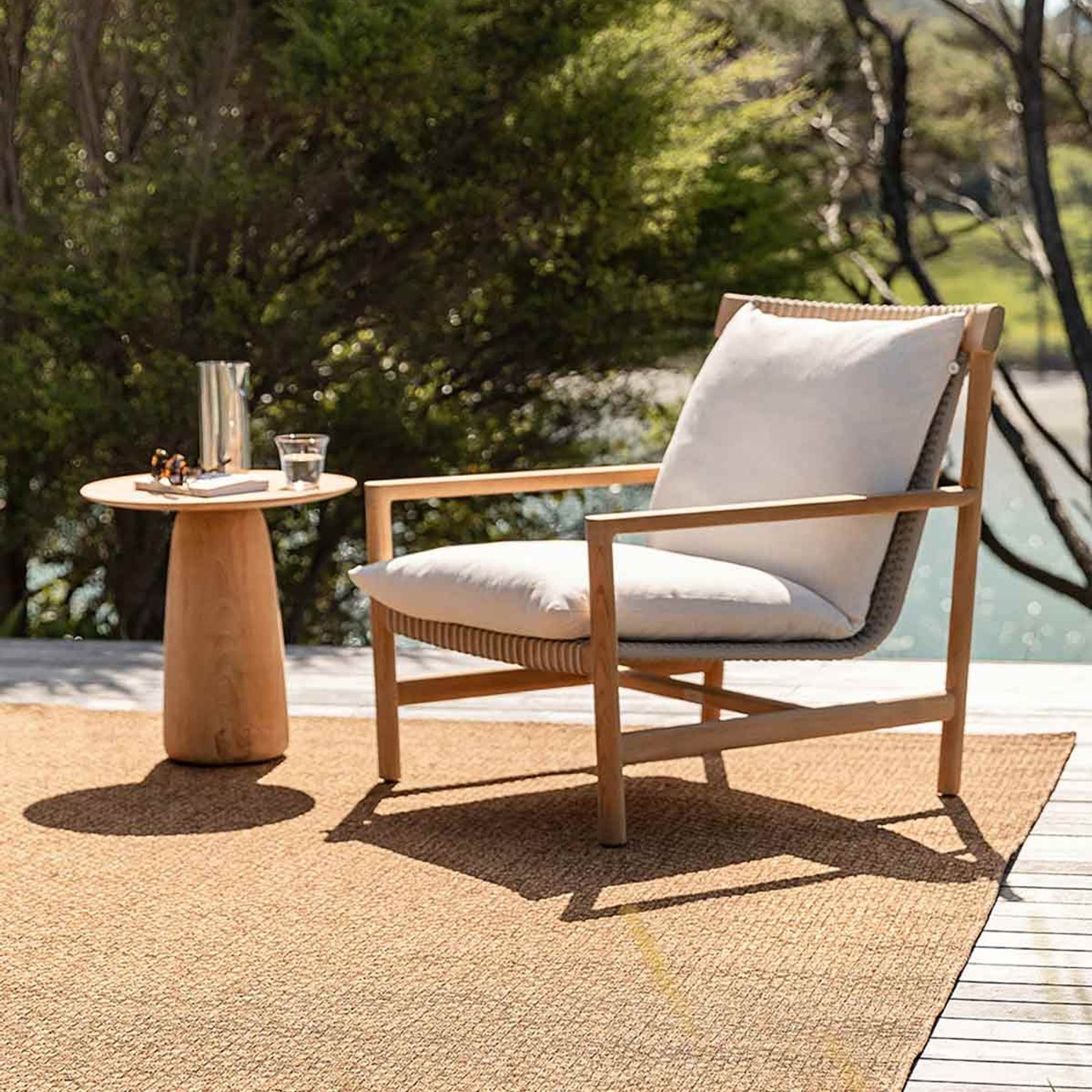 Baya Flax Outdoor Rug - Teak gallery detail image