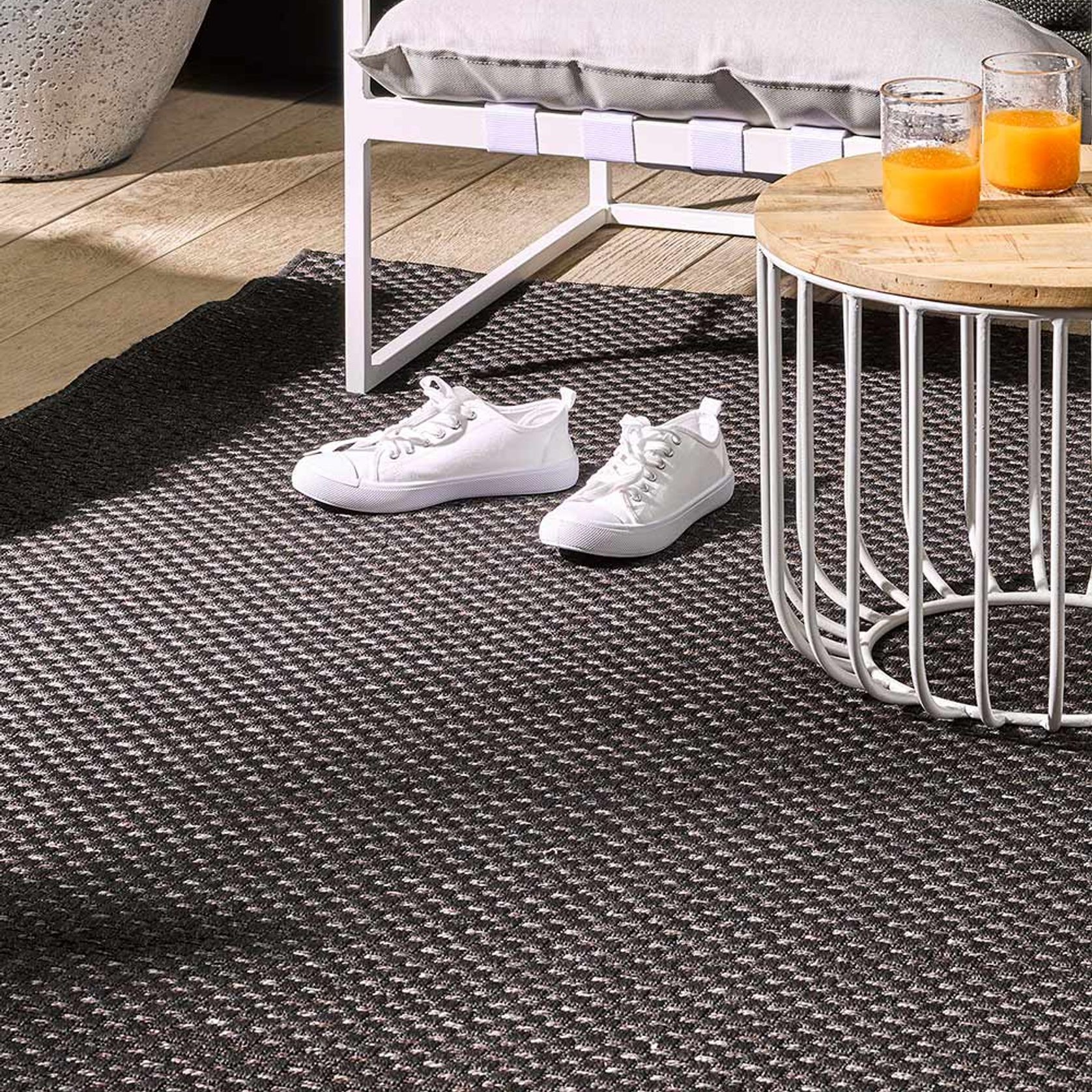 Baya Flax Outdoor Rug - Charcoal gallery detail image