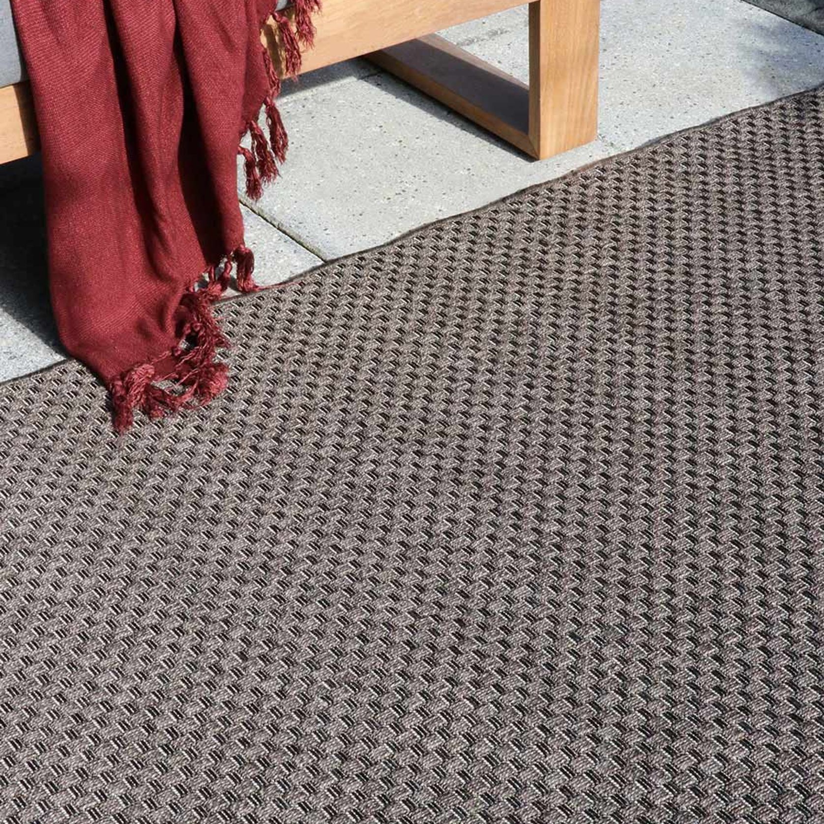 Baya Flax Outdoor Rug - Pewter gallery detail image