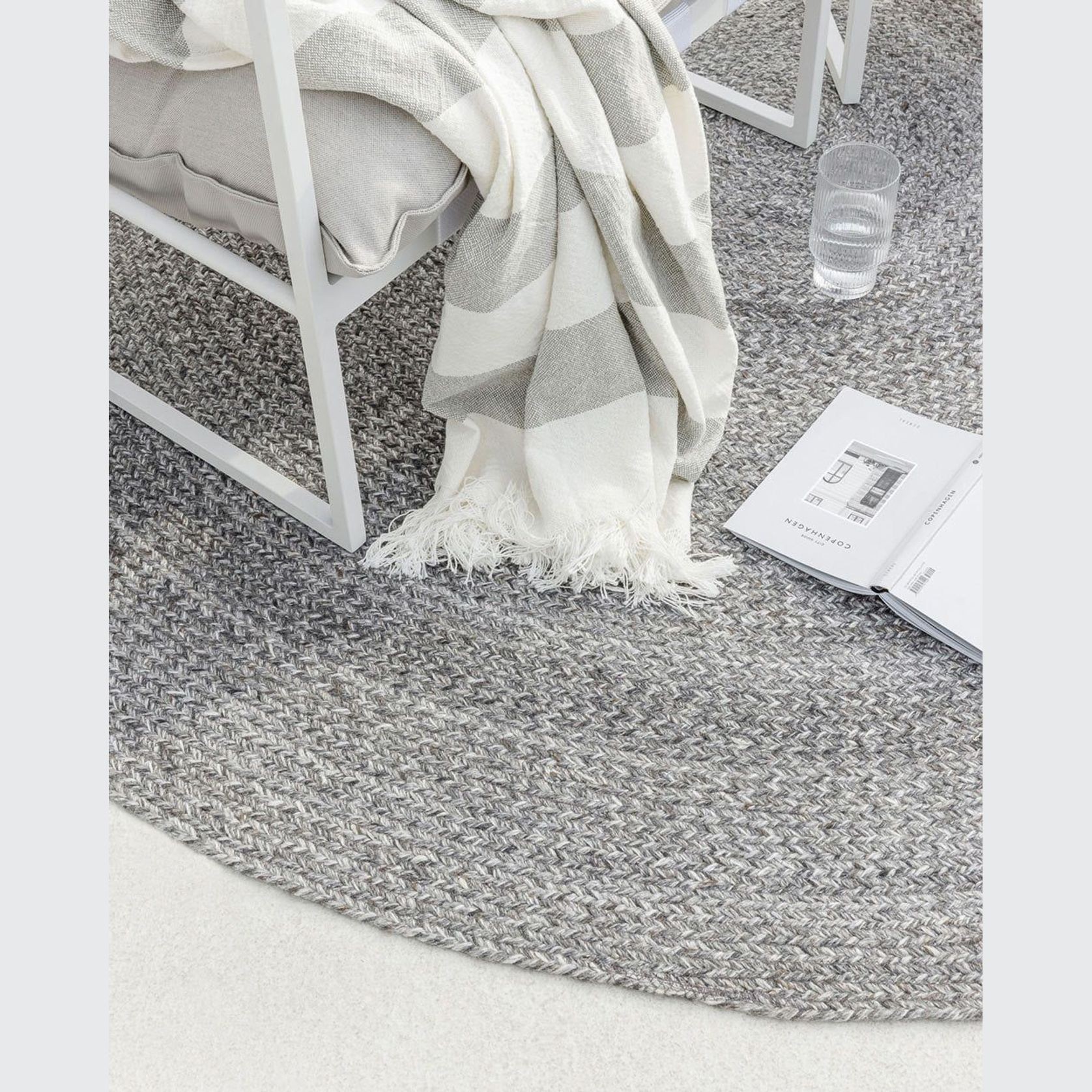 Baya Mornington Outdoor Rug - Dark Pebble | Recycled PET Fibre gallery detail image