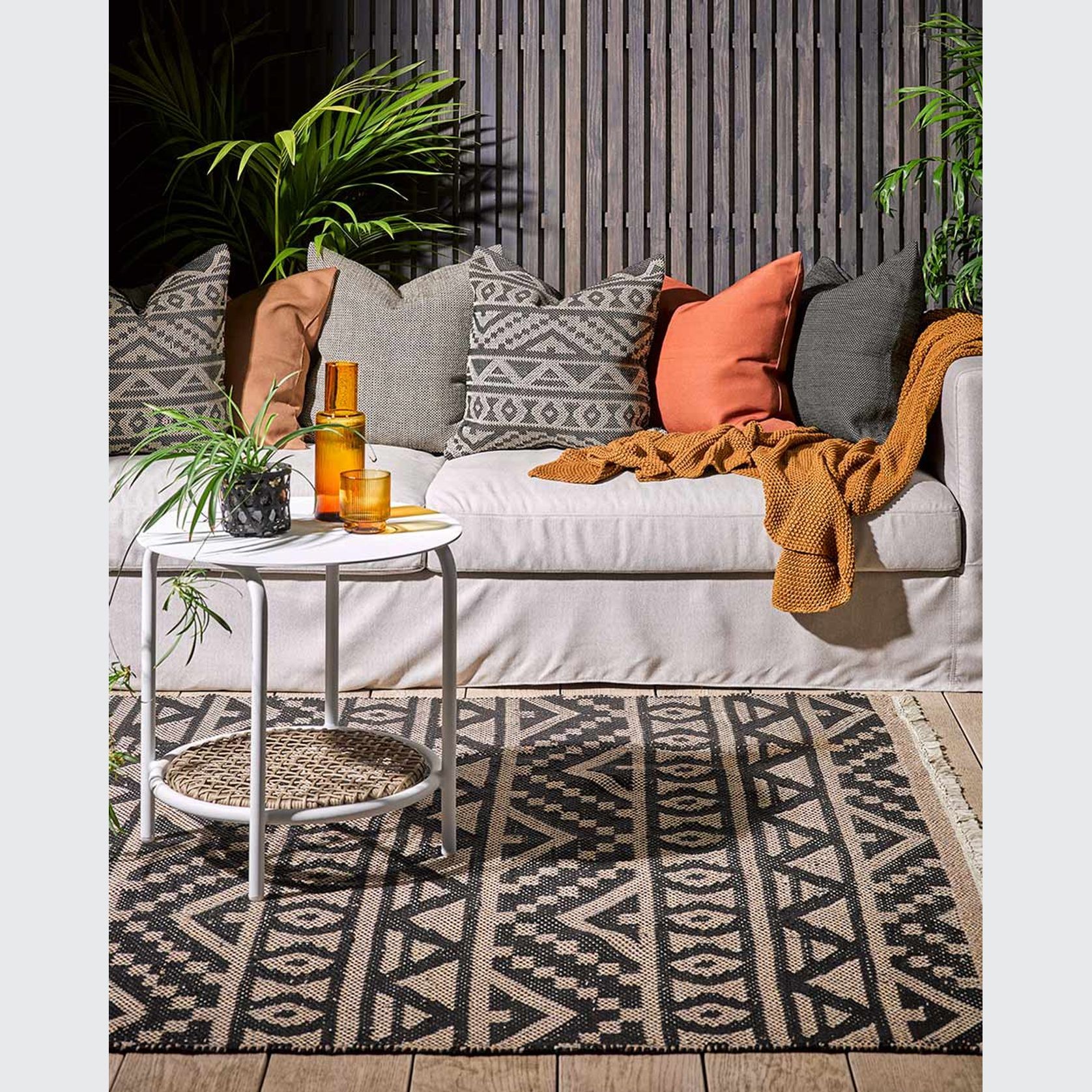 Baya Sifiso Outdoor Rug - Black/Taupe gallery detail image
