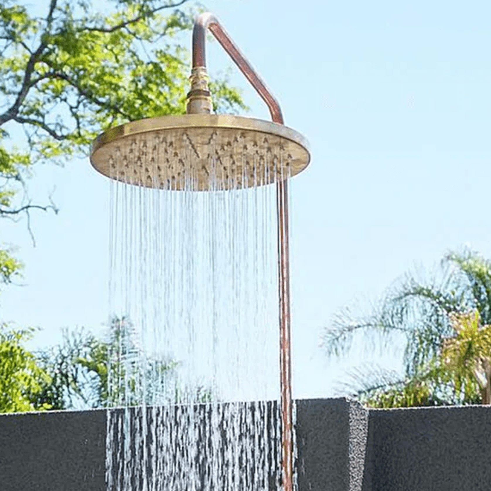 Byron Outdoor Shower with Foot Tap | Hot+Cold | Copper gallery detail image