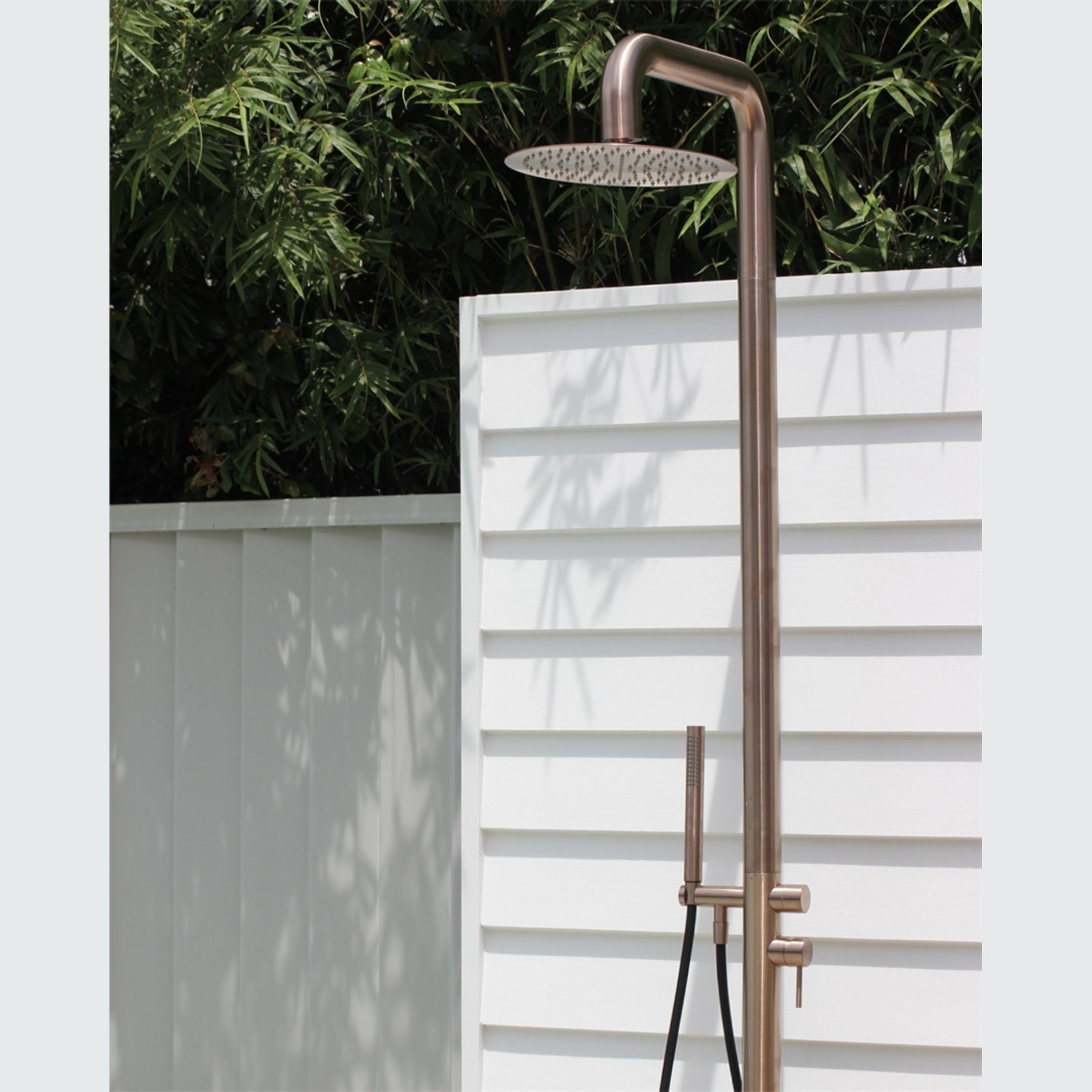 Zen SS316L Outdoor Freestanding Shower Column | Brushed Bronze gallery detail image