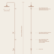 Cottesloe Outdoor Shower with Foot Tap | Cold | Brass gallery detail image