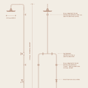 Byron Outdoor Shower with Foot Tap | Hot+Cold | Copper gallery detail image