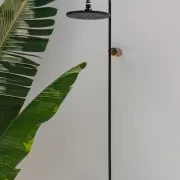 Noosa Wall Mount Outdoor Shower | Hot+Cold | Black gallery detail image