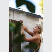 Byron Outdoor Shower with Foot Tap | Hot+Cold | Brass gallery detail image