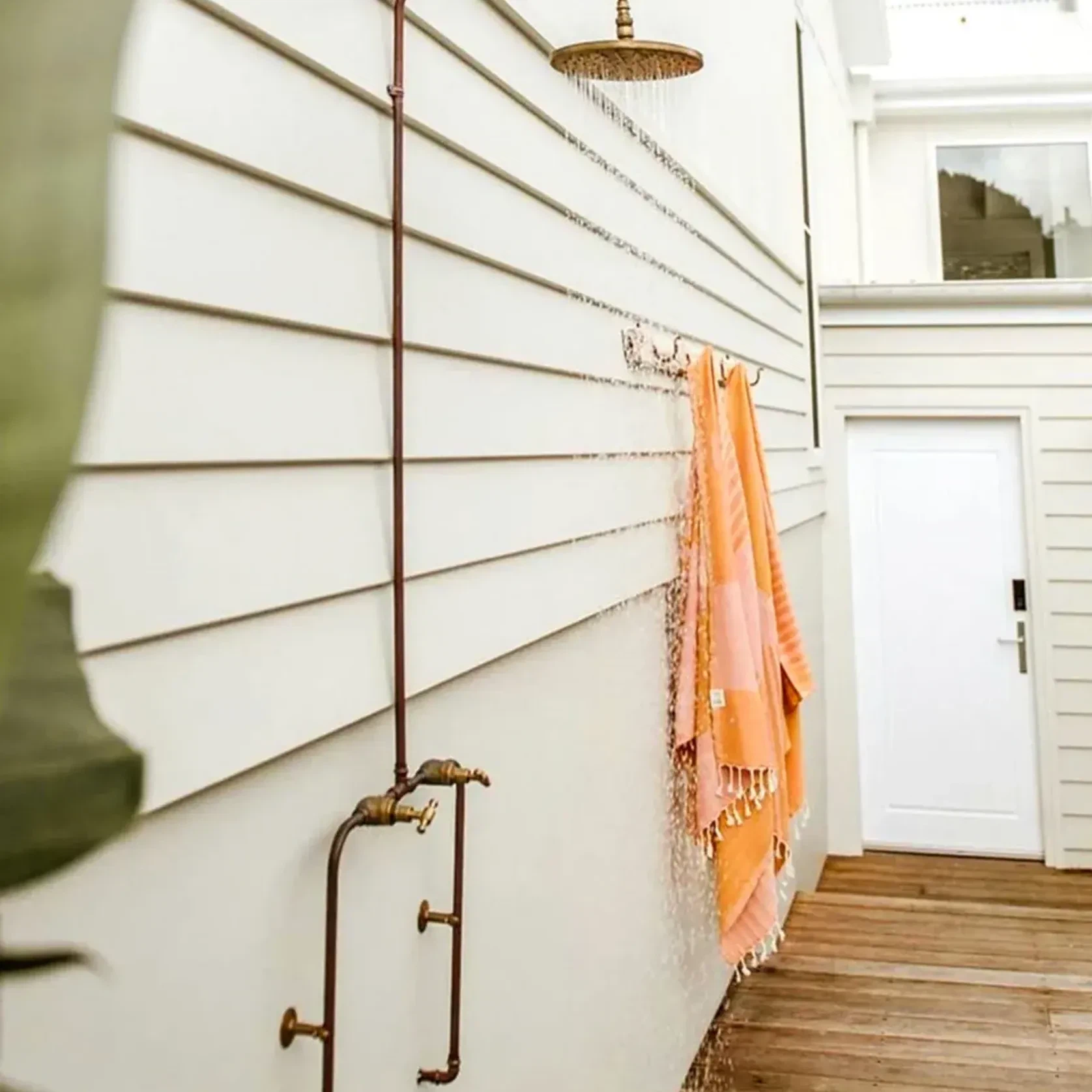 Byron Outdoor Shower with Foot Tap | Hot+Cold | Brass gallery detail image