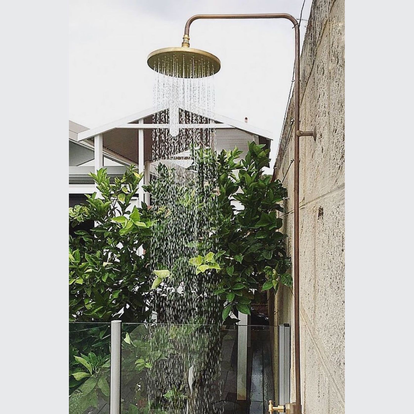 Cottesloe Outdoor Shower with Foot Tap | Cold | Brass gallery detail image