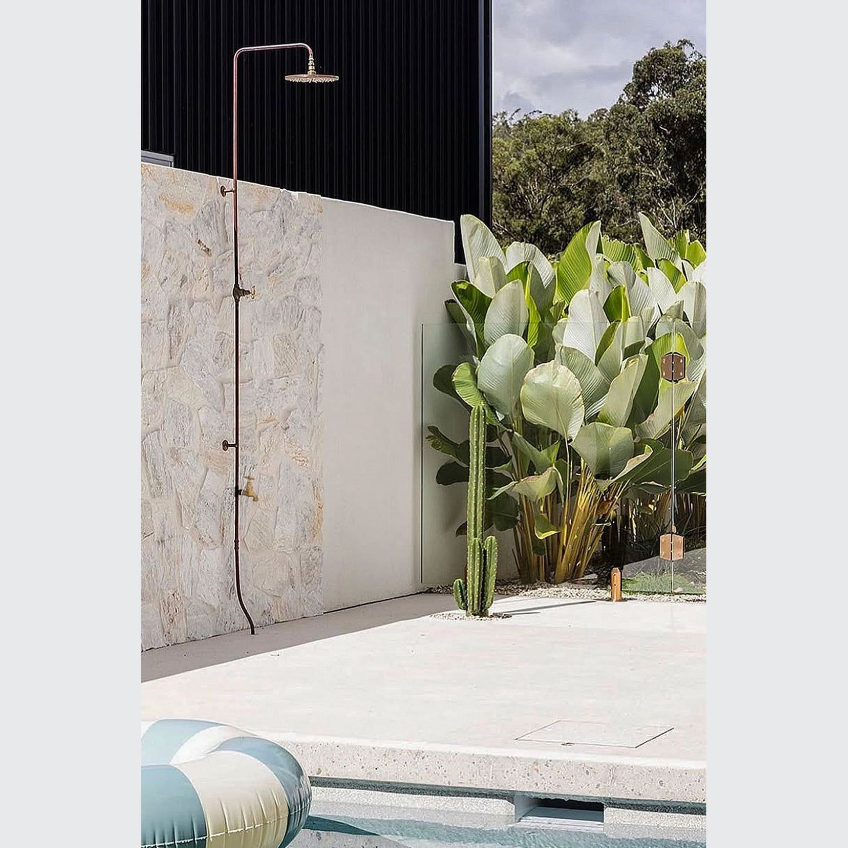 Cottesloe Outdoor Shower with Foot Tap | Cold | Brass gallery detail image
