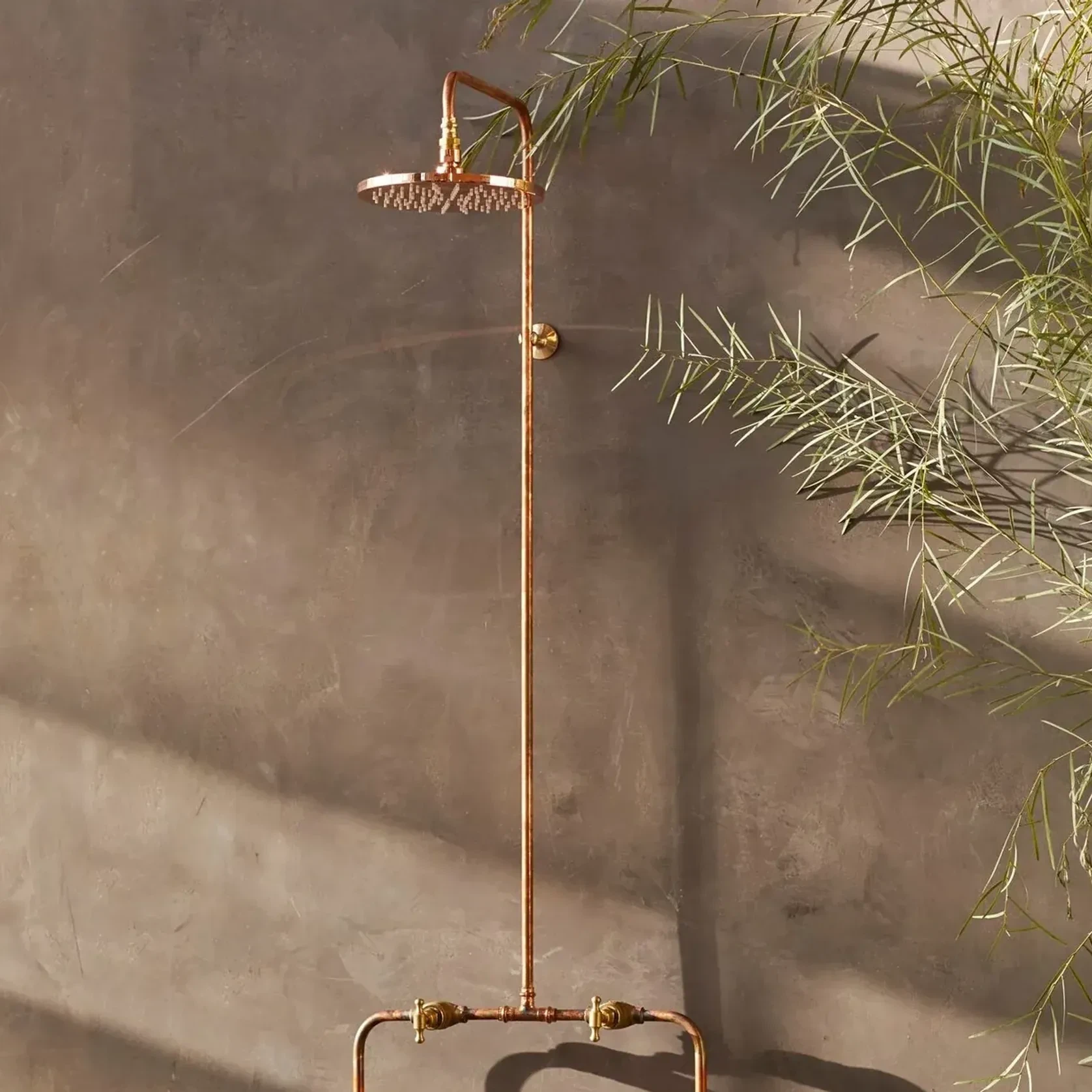 Byron Outdoor Shower with Foot Tap | Hot+Cold | Copper gallery detail image