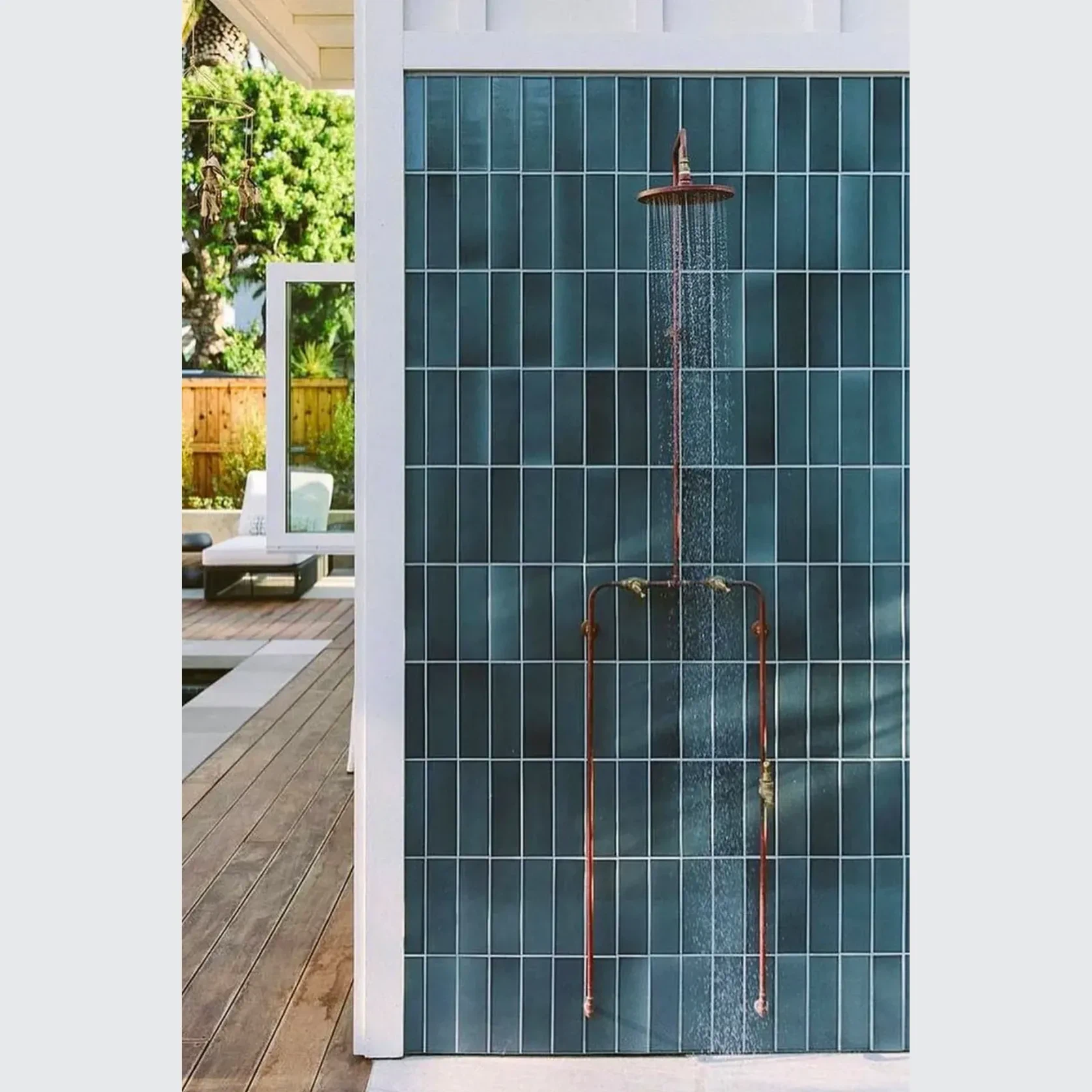 Byron Outdoor Shower with Foot Tap | Hot+Cold | Copper gallery detail image