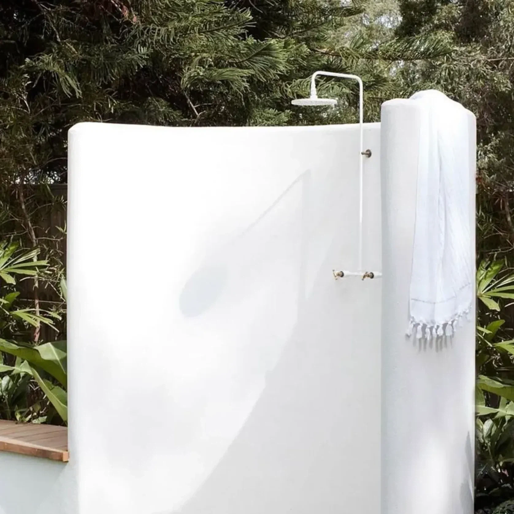 Noosa Wall Mount Outdoor Shower | Hot+Cold | White gallery detail image