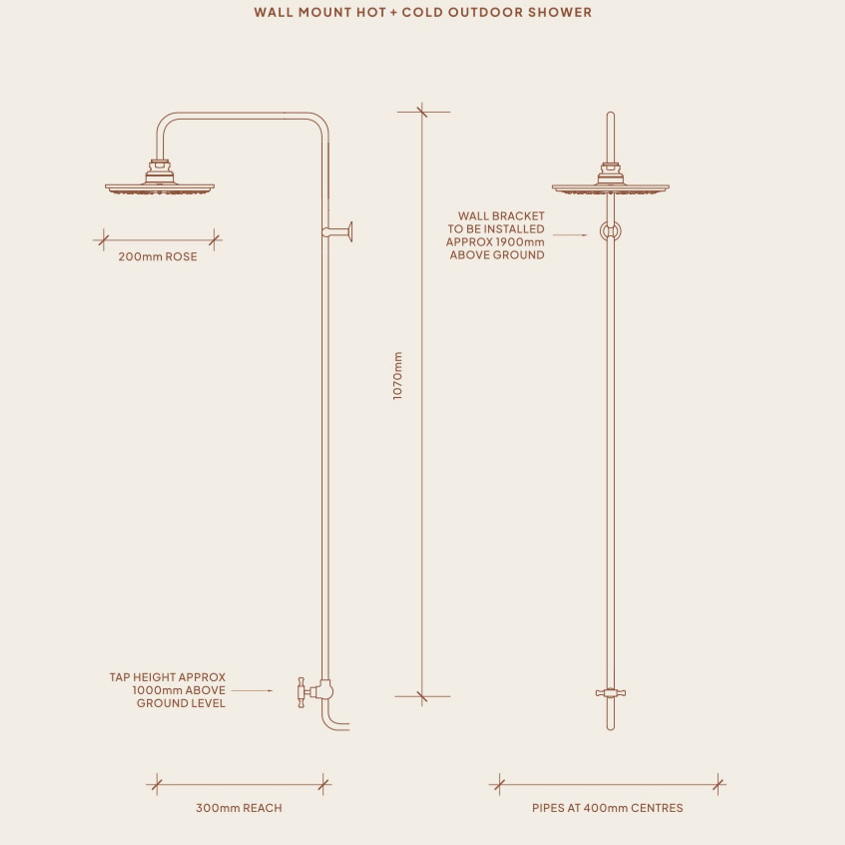 Bondi Wall Mount Outdoor Shower | Cold | White gallery detail image