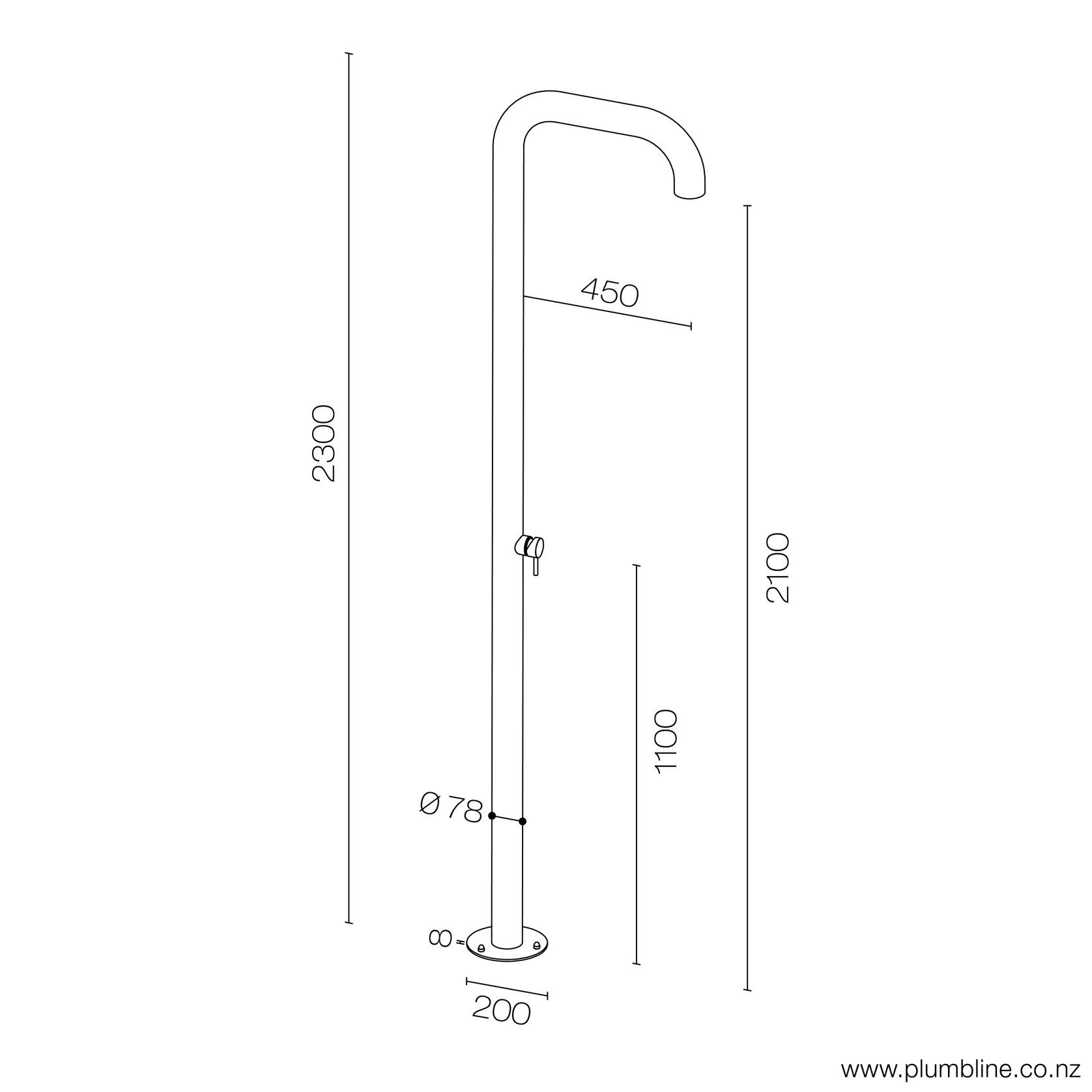 Boss Outdoor Shower With Mixer gallery detail image