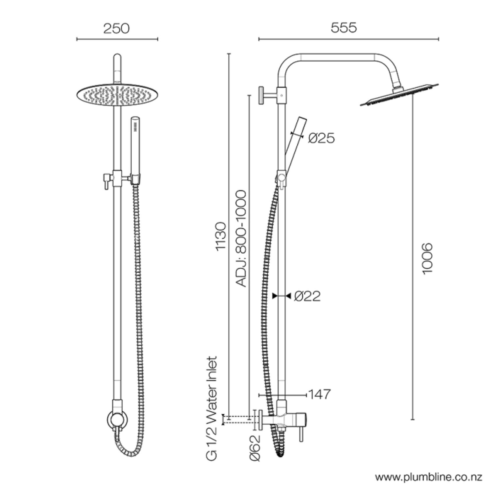 Coastline Outdoor Shower Column gallery detail image